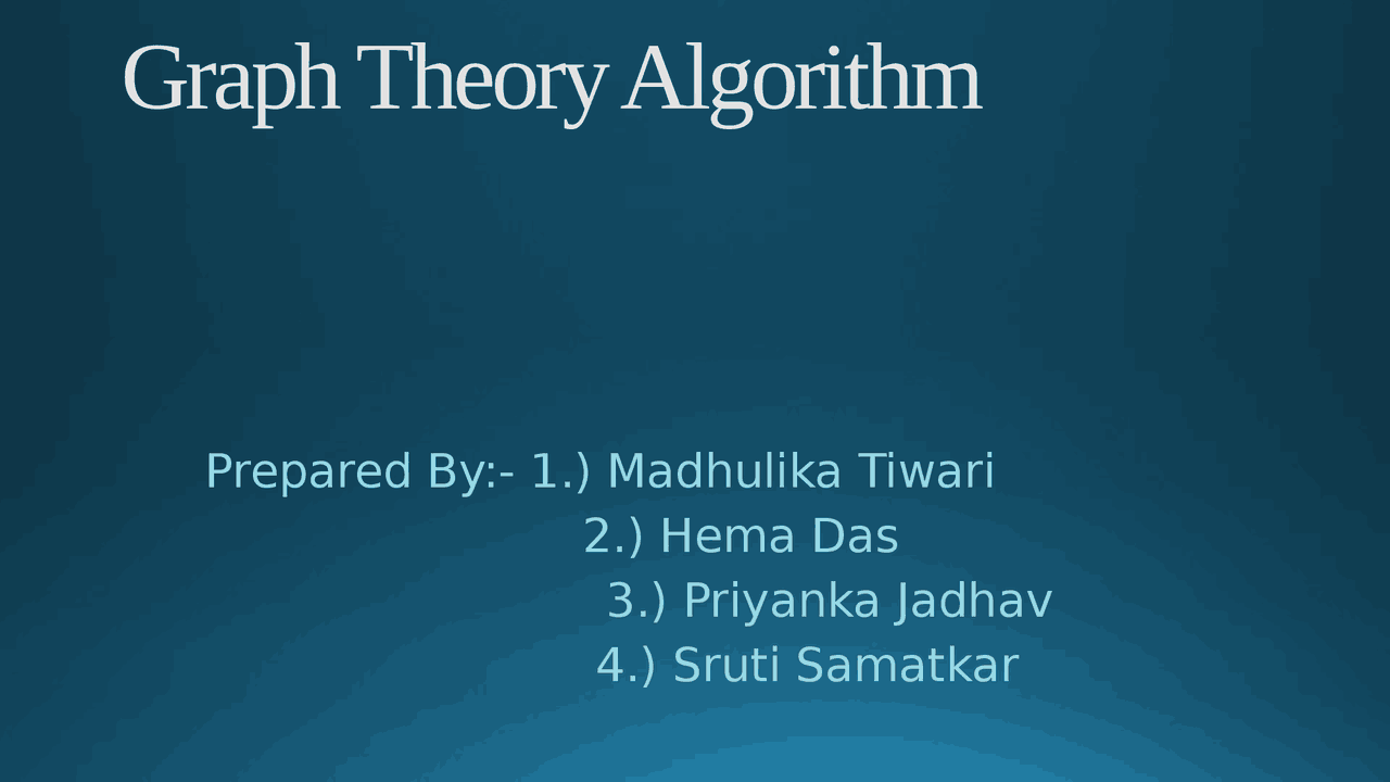 Graph Theory Algorithm - Docsity