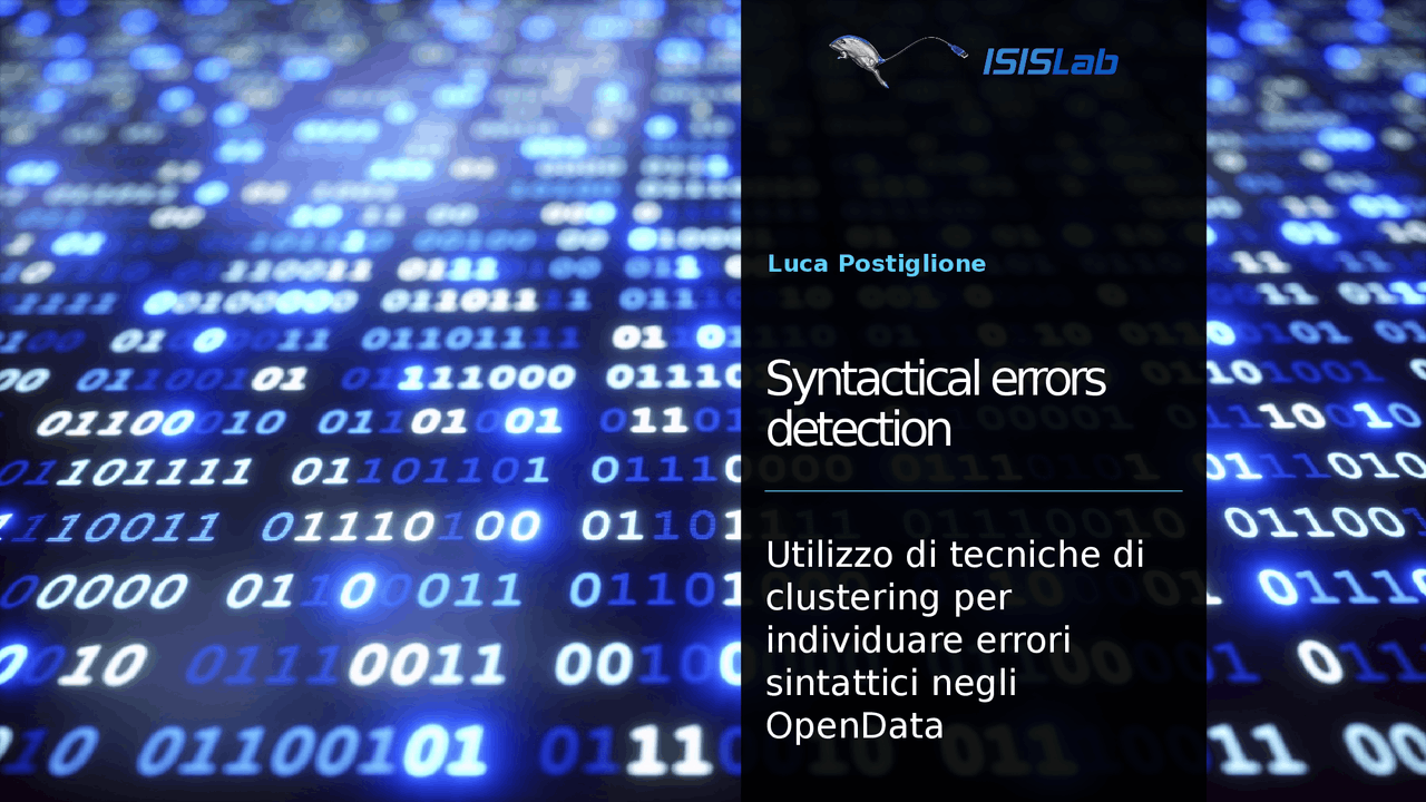 Syntactical Errors Detection | Guide, Progetti e Ricerche di Elementi ...
