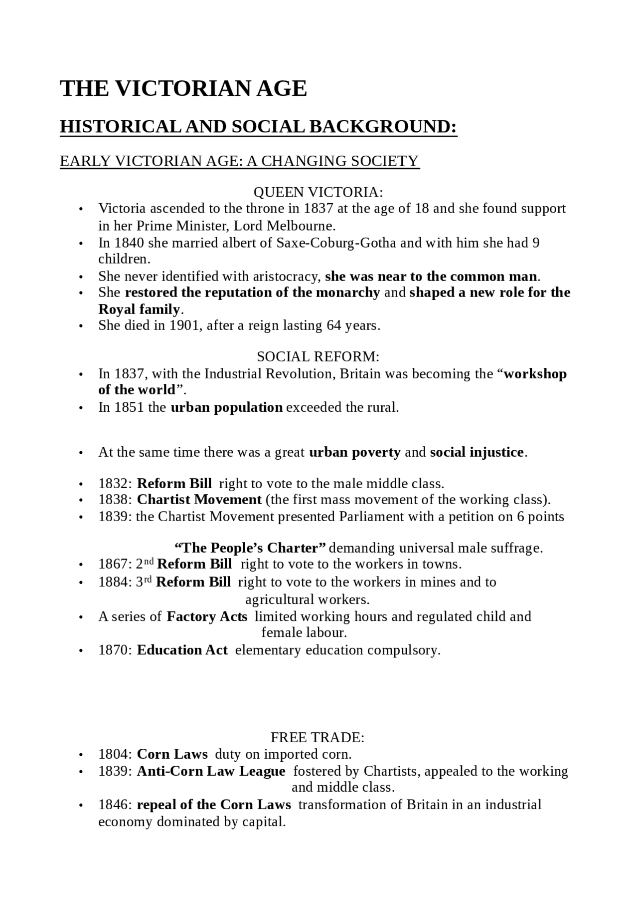 THE VICTORIAN AGE HISTORICAL AND LITERARY BACKGROUND Docsity