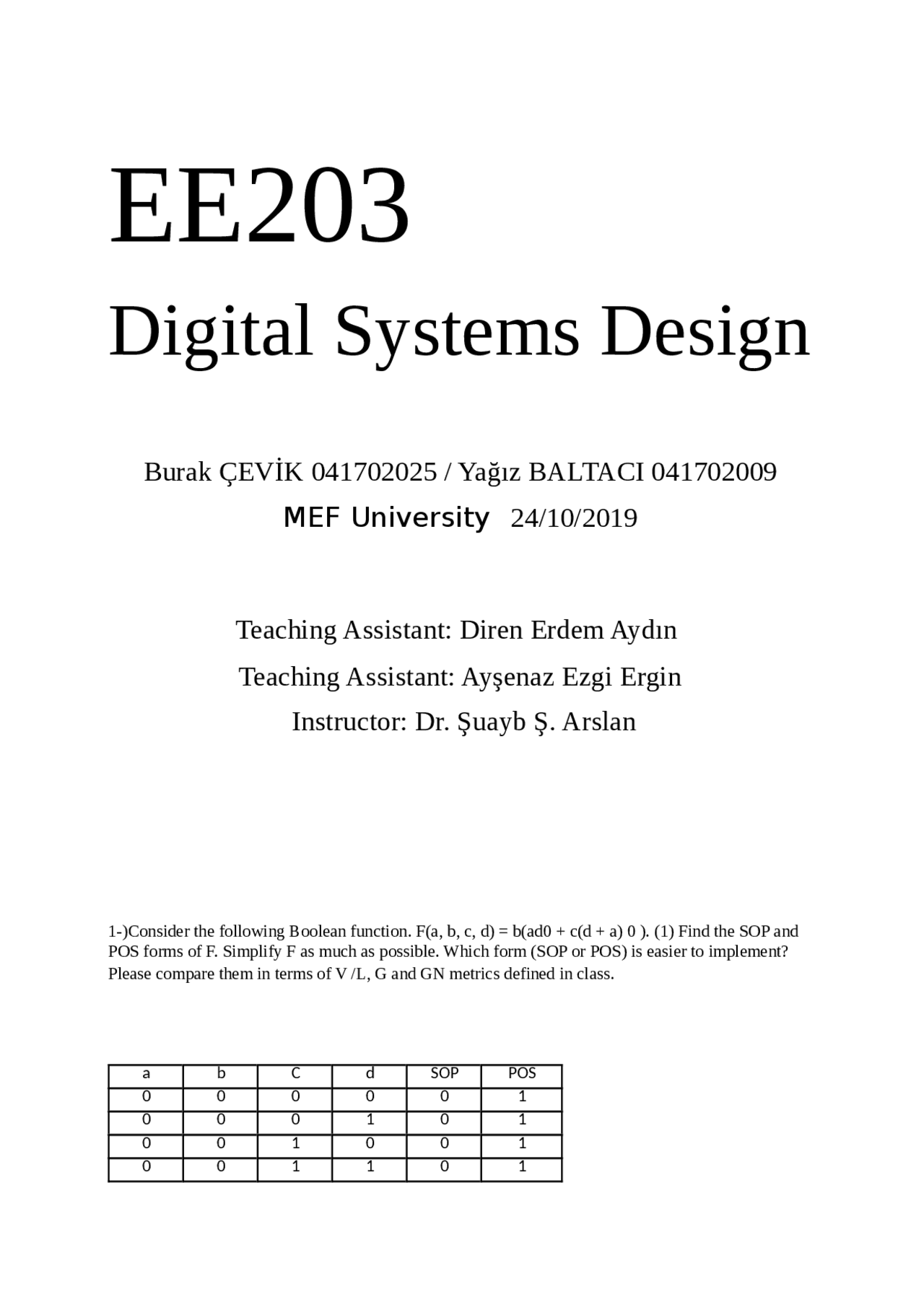 Digital Systems Design | Lecture notes Digital Electronics | Docsity