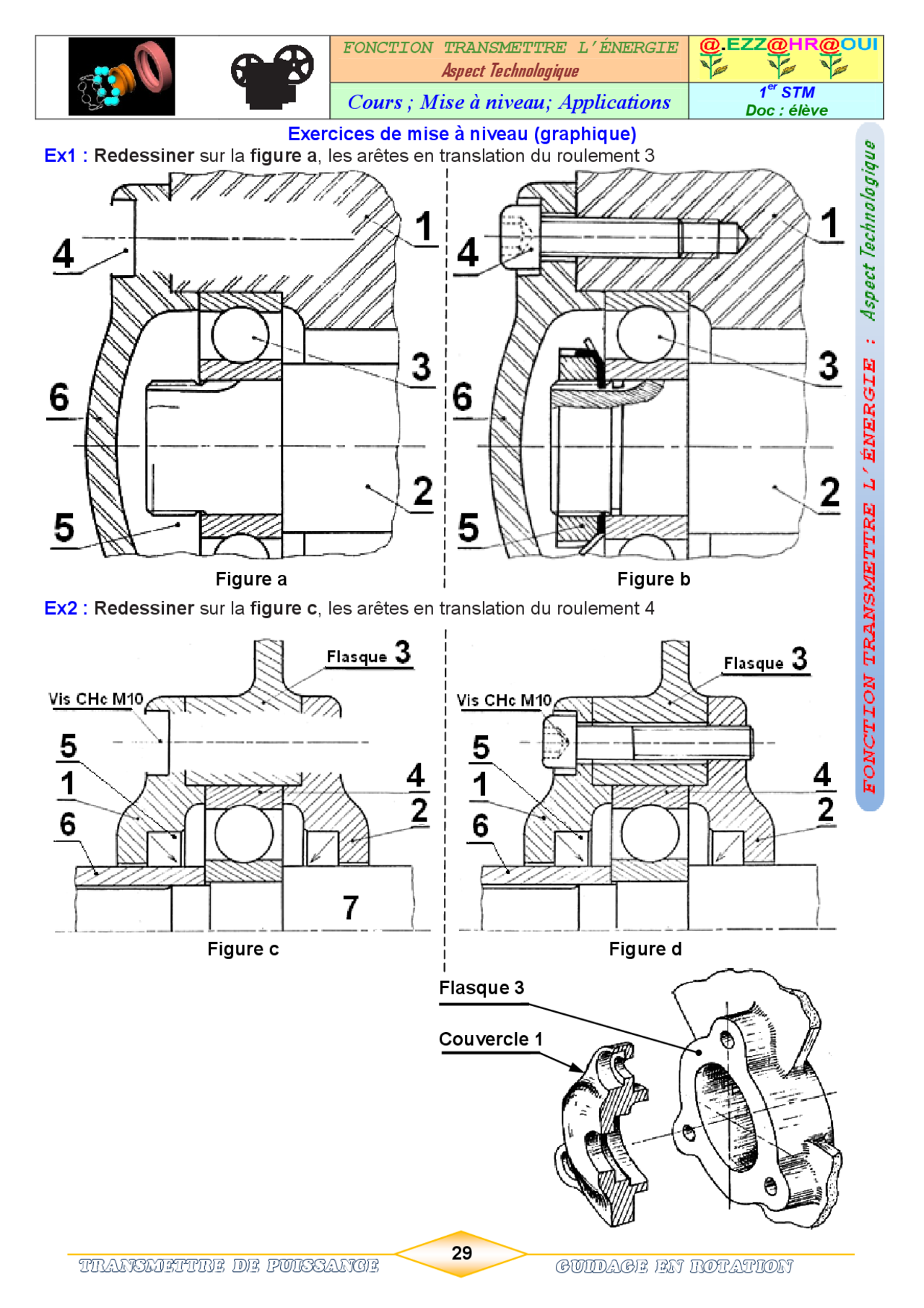 Exercices guidages en rotation | Esercizi di Meccanica | Docsity