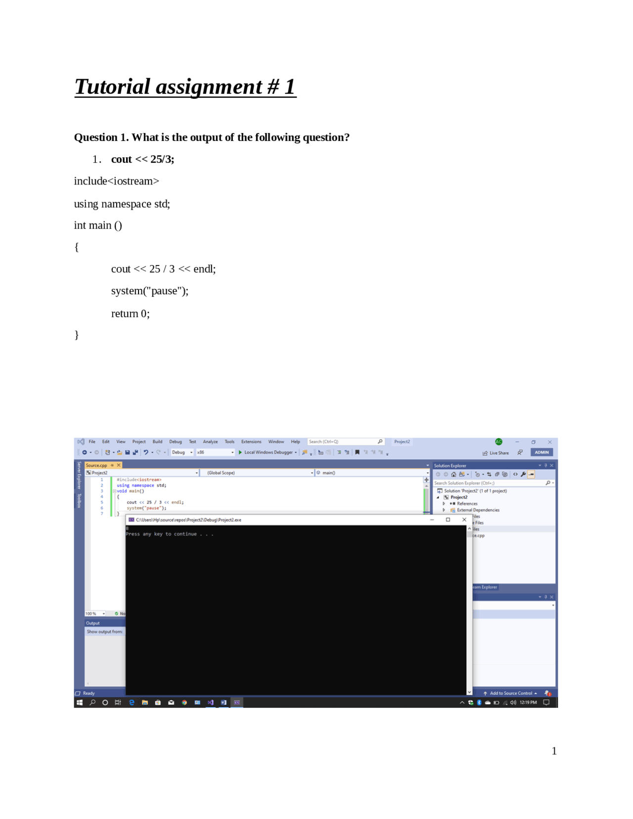 C++ programming assignment - Docsity