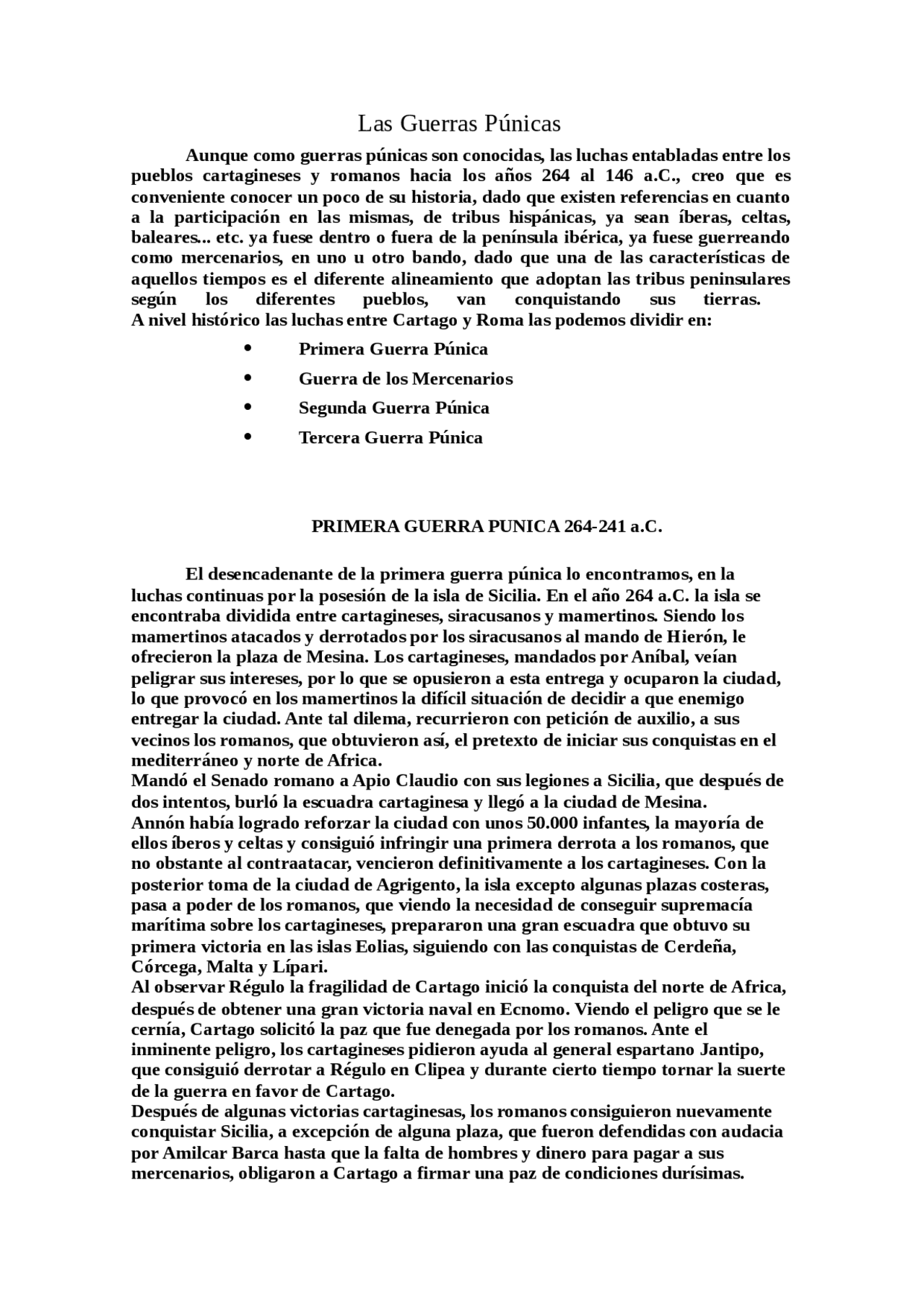 Las Guerras Punicas Resumen Docsity