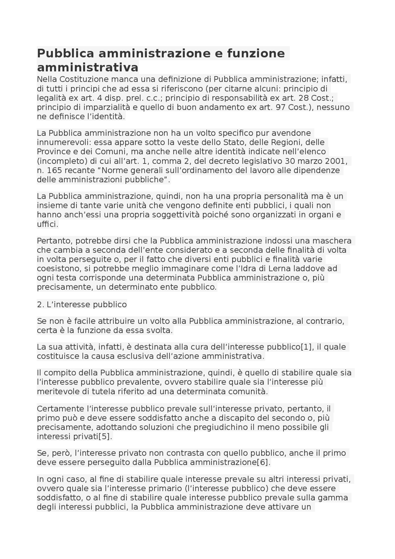 La pubblica amministrazione Docsity