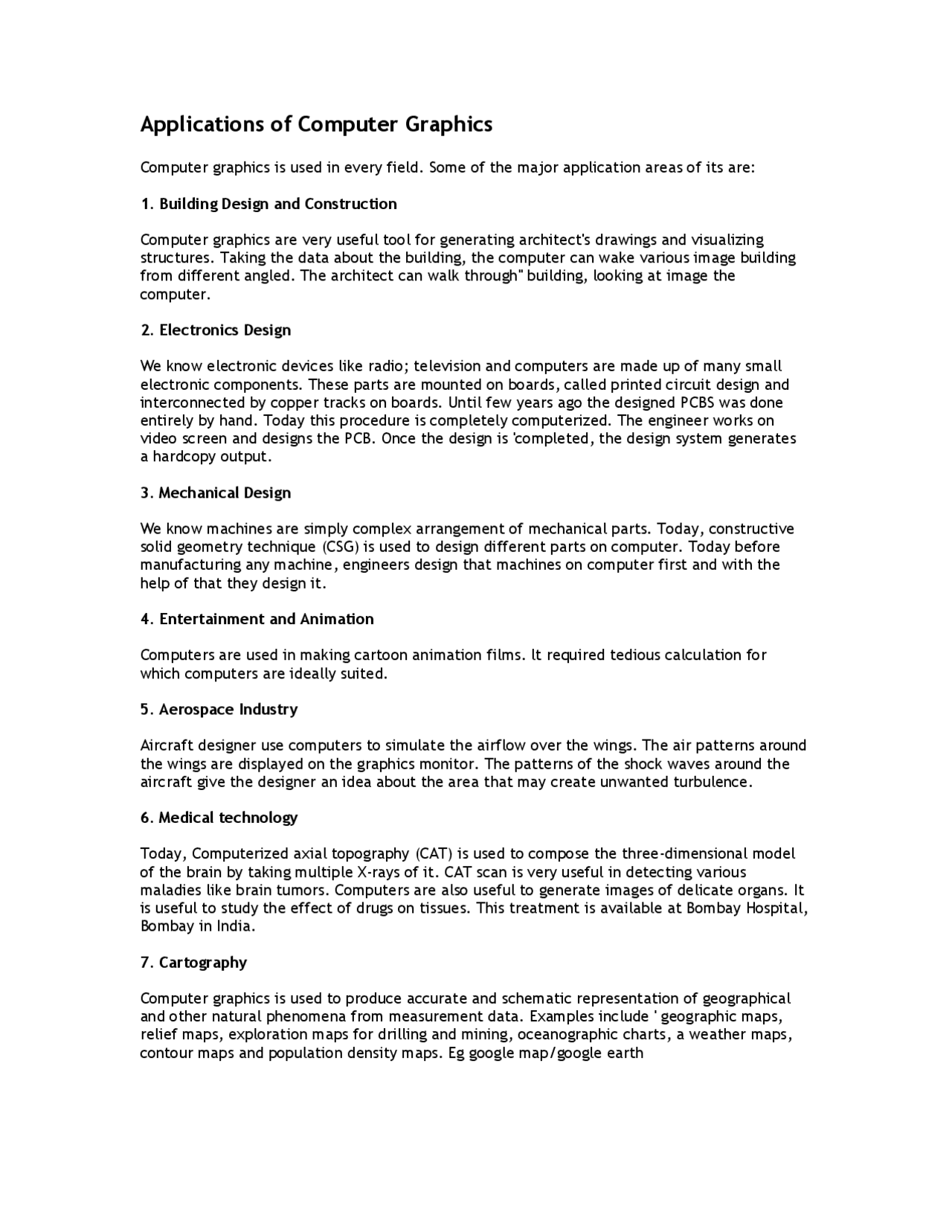 Computer Graphics Application - Docsity