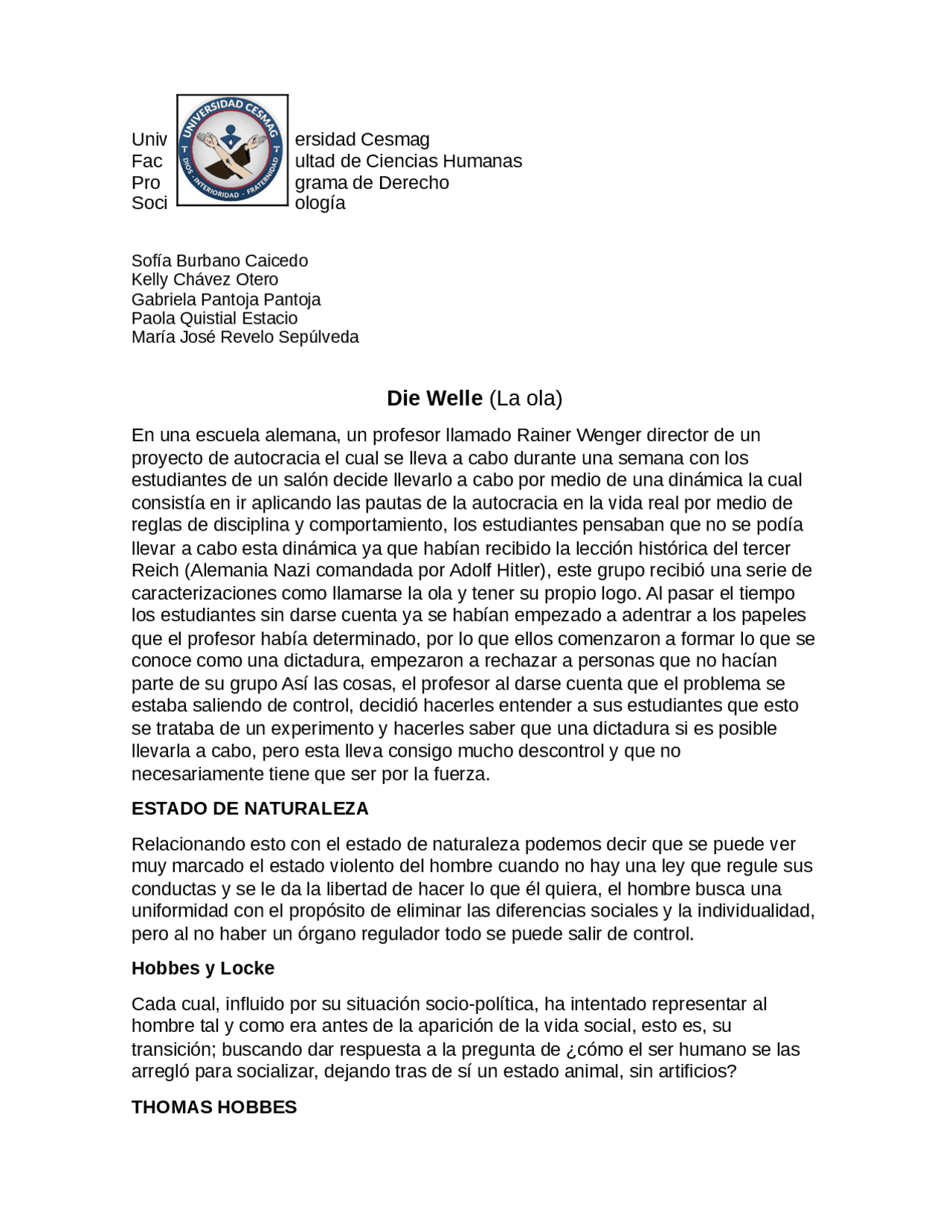 Resena Sobre Die Welle Pelicula La Ola Docsity