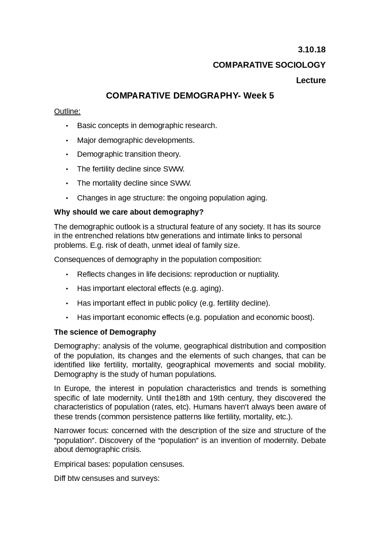 Unit 5 comparative sociology - Docsity