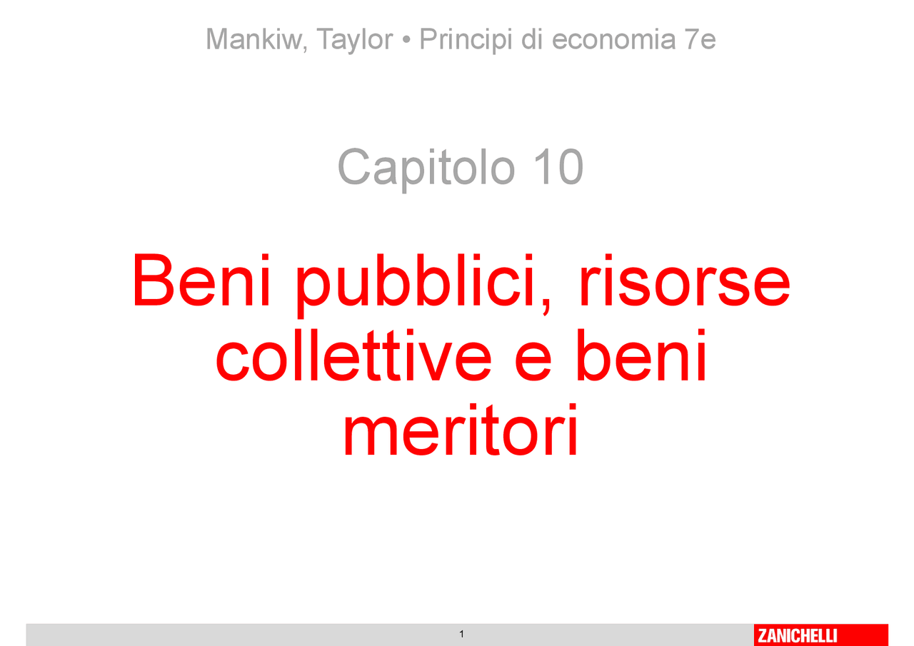 Slides principi di economia politica - Docsity