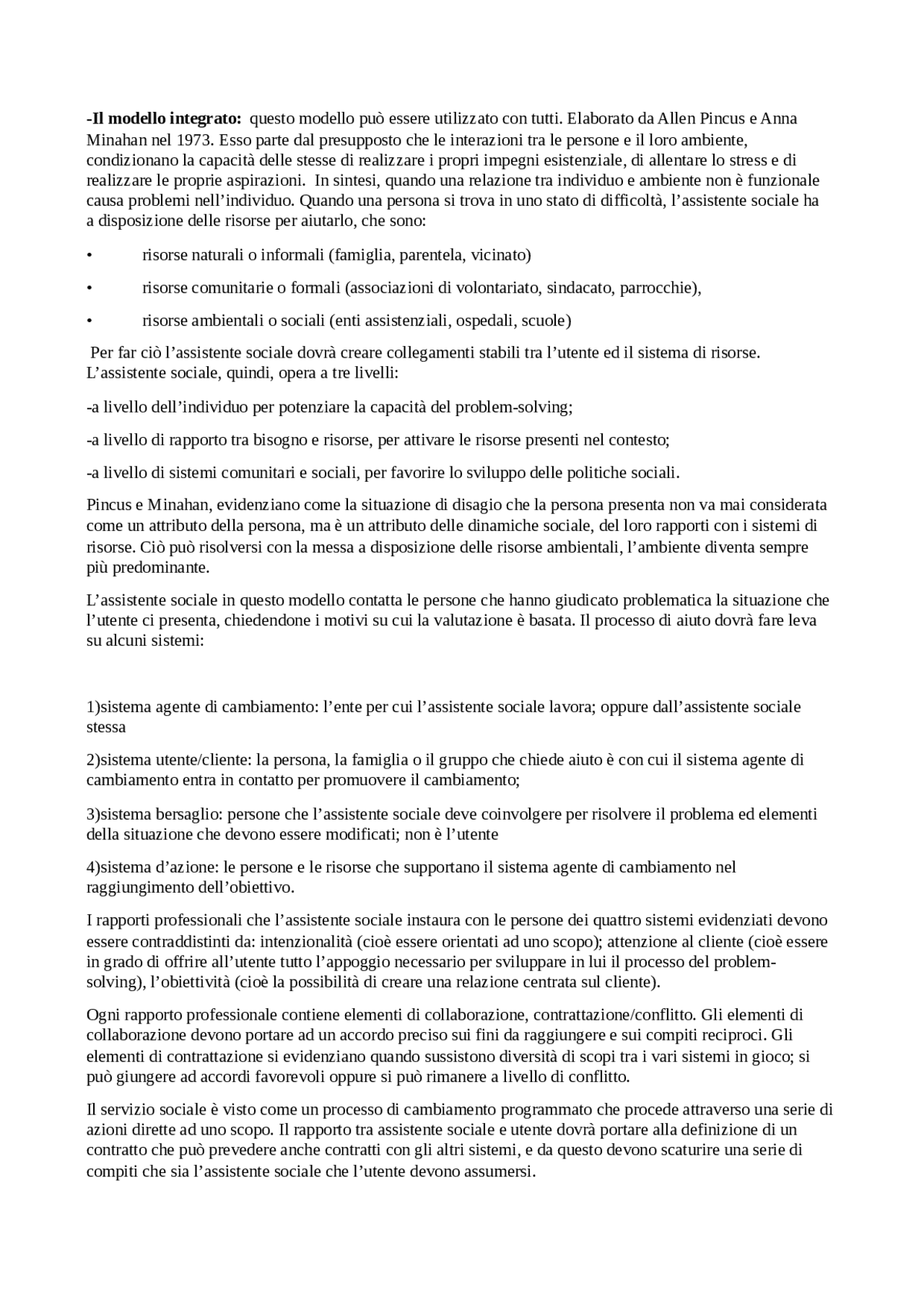 Il modello integrato | Sbobinature di Metodi E Tecniche Del Servizio ...