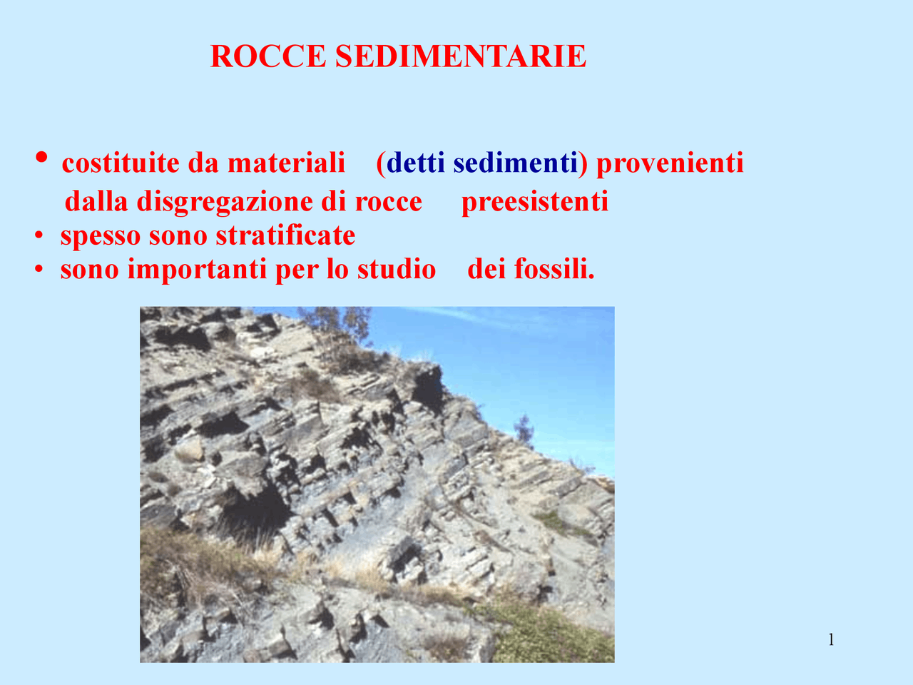 Le rocce sedimentarie - Docsity