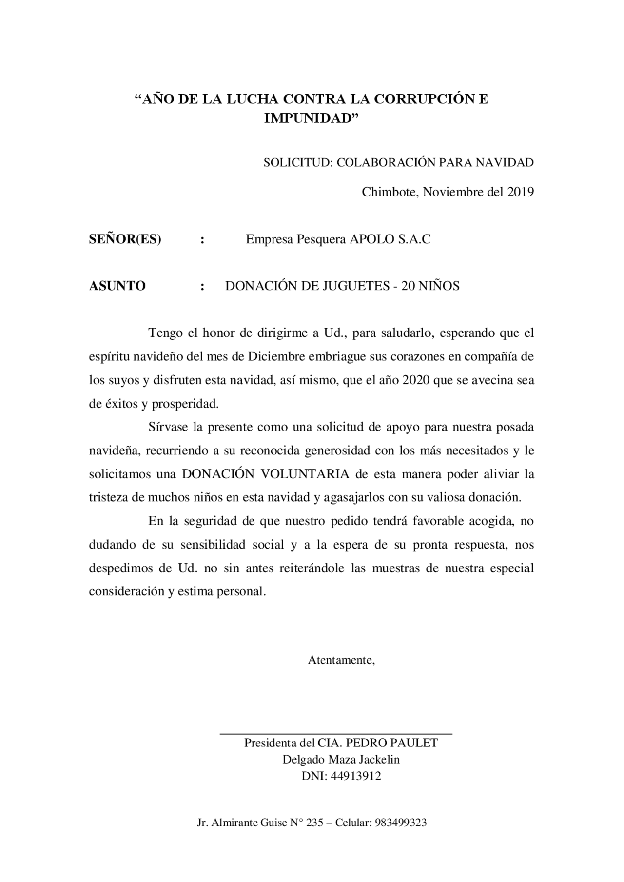 SOLICITUD DE DONACION Docsity SOLICITUD DE DONACION Docsity