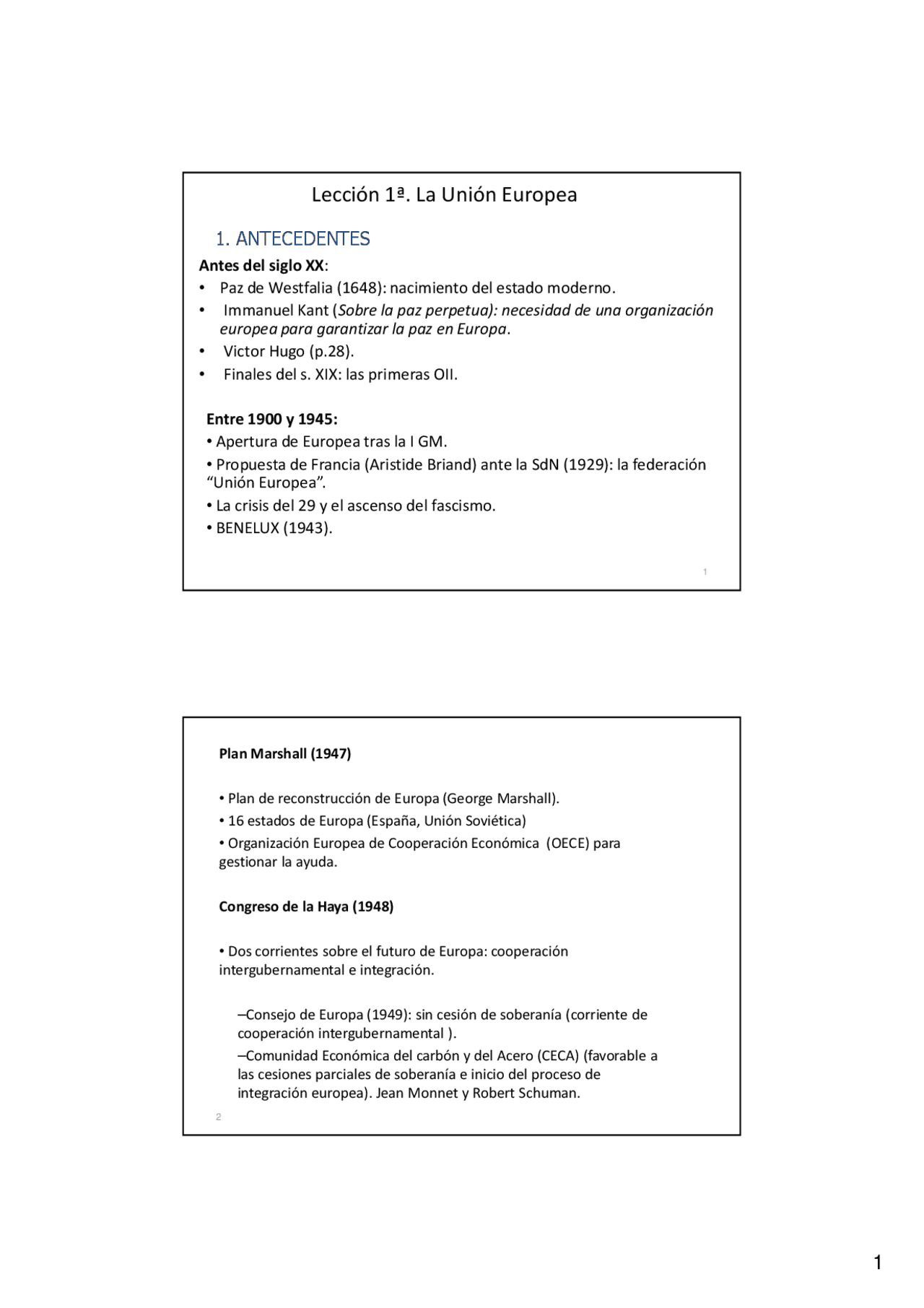 Derecho de la Unión Europea - Docsity