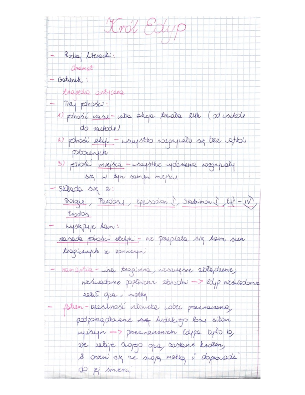 Król Edyp Sprawdzian 1 Technikum