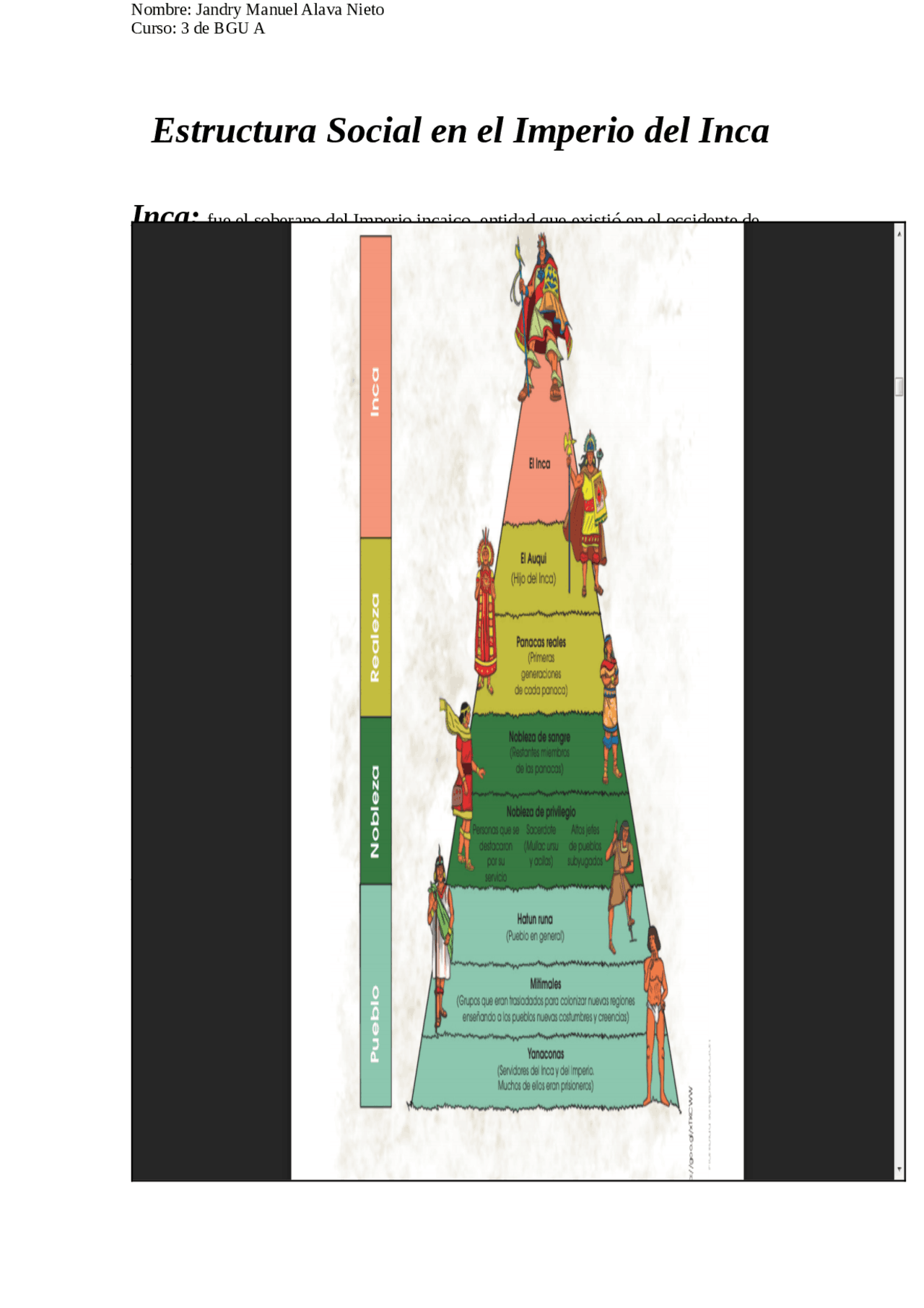 Estructura Social De Imperio Inca Docsity