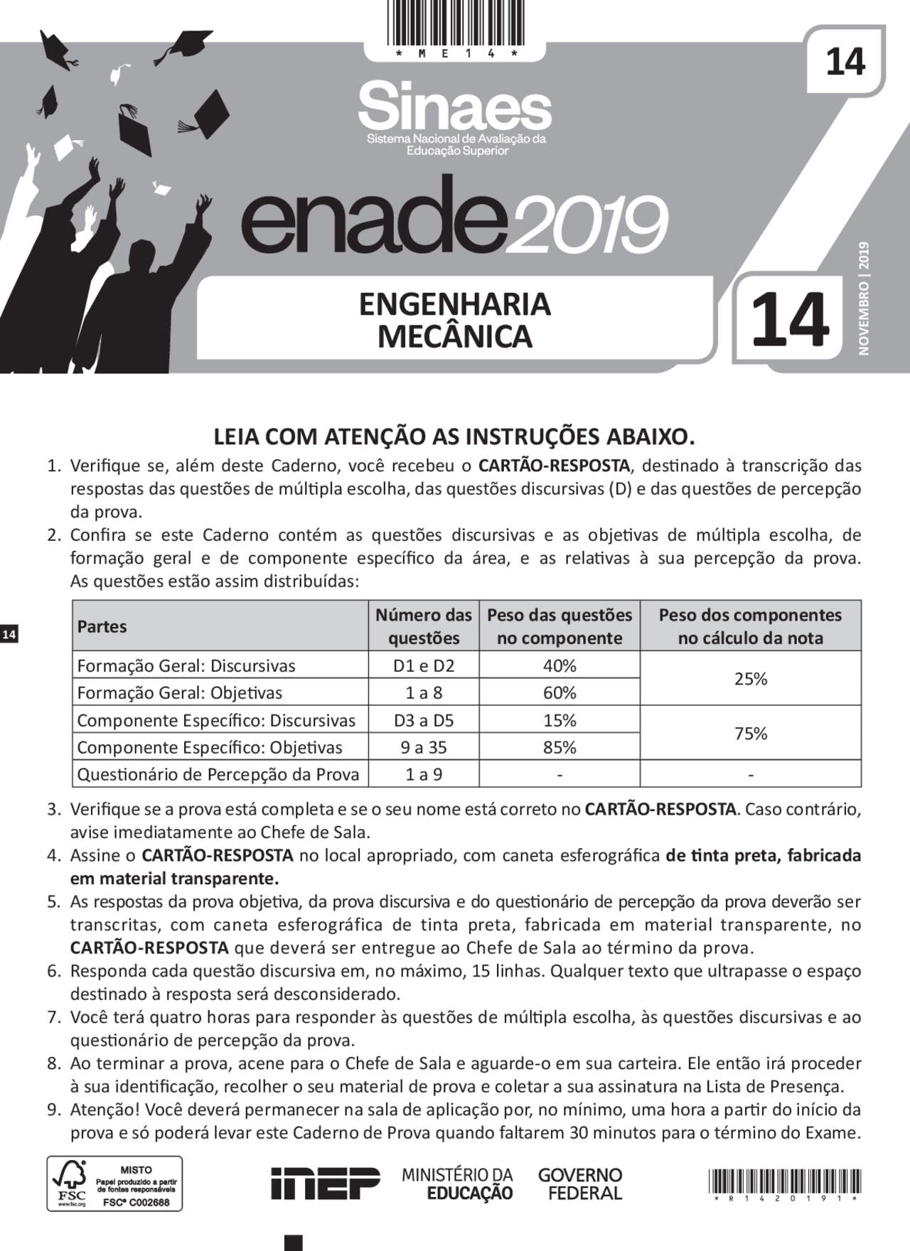Enade Provas E Gabaritos - NAZAEDU