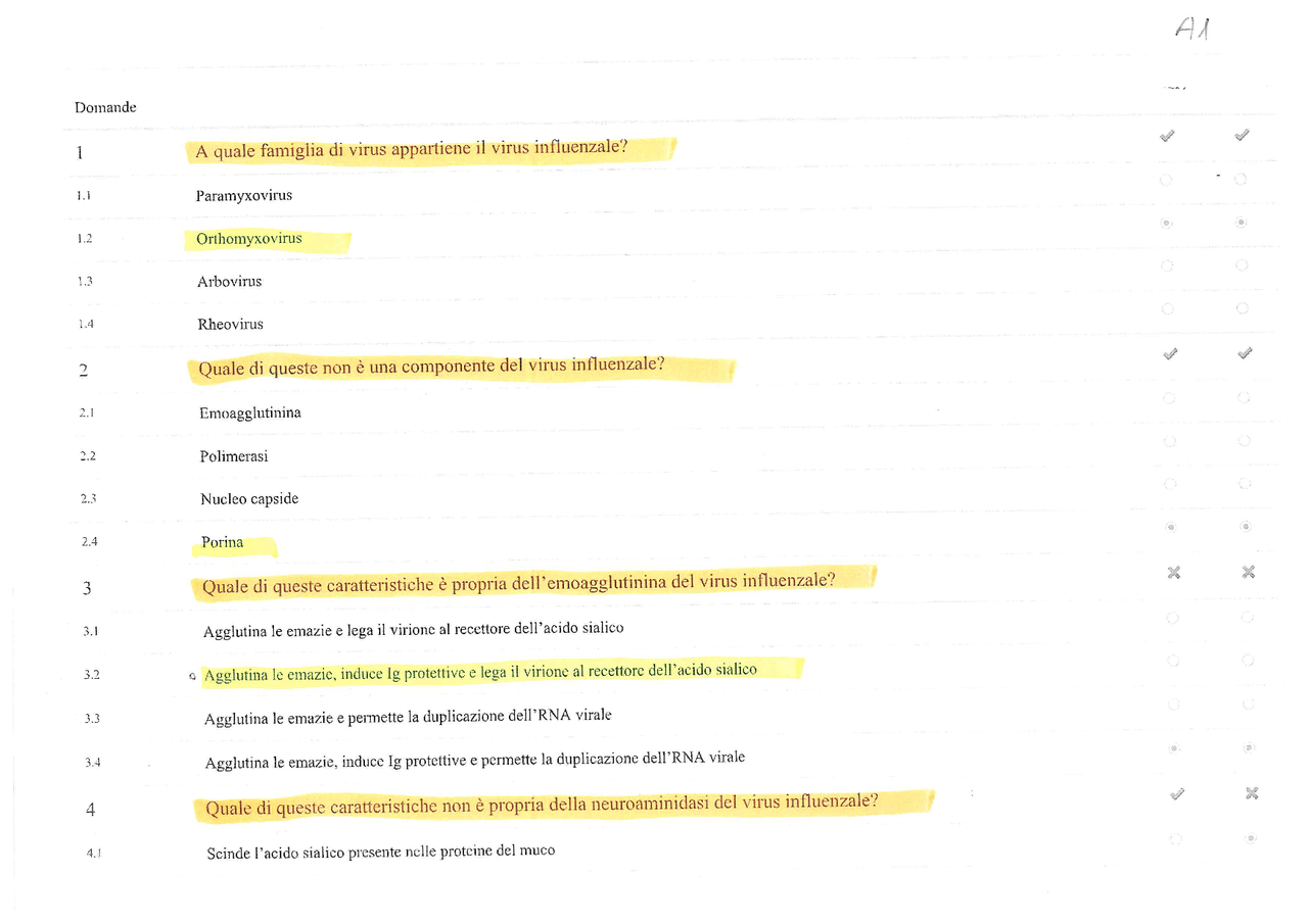 Influfad - risposte modulo 1 corso FAD online - Docsity