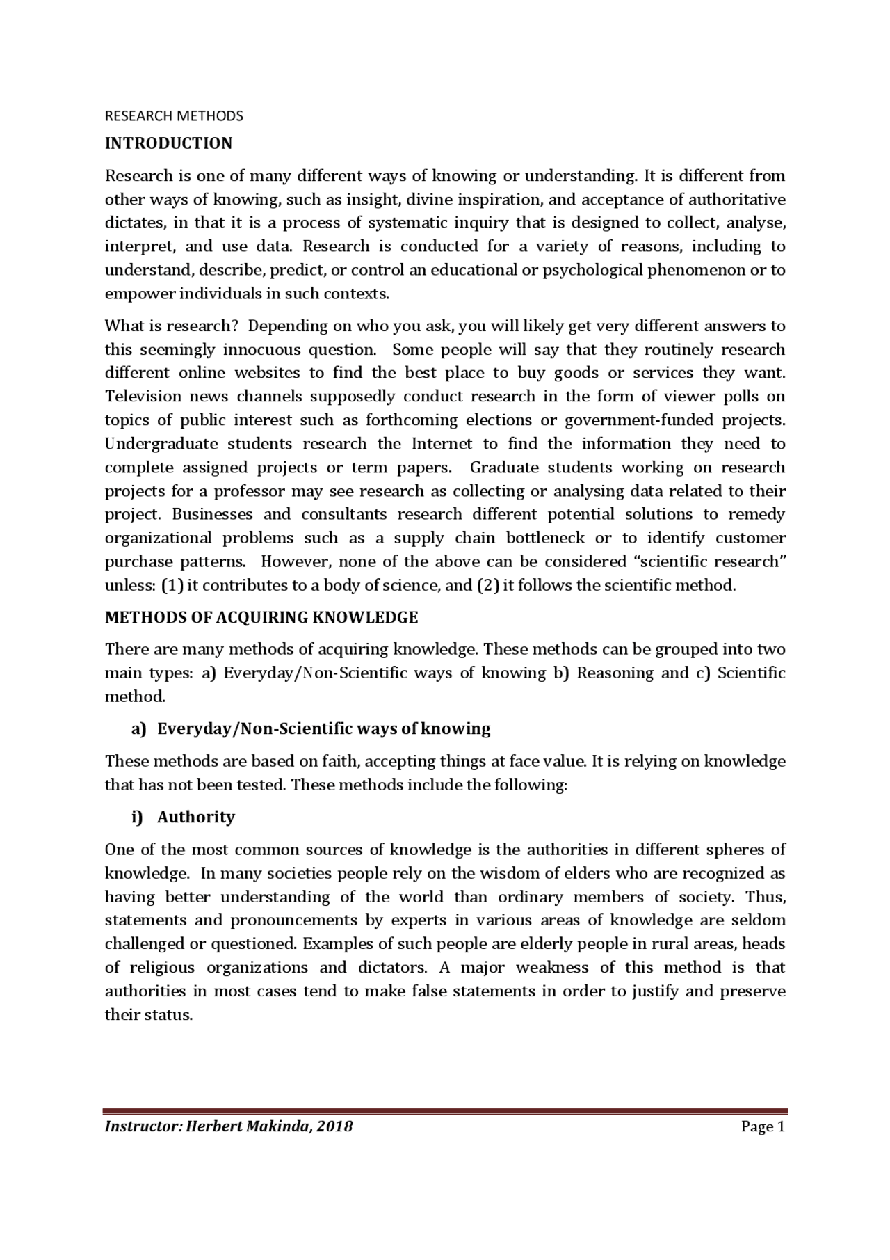 Documents Research Methods Research methods notes - Docsity