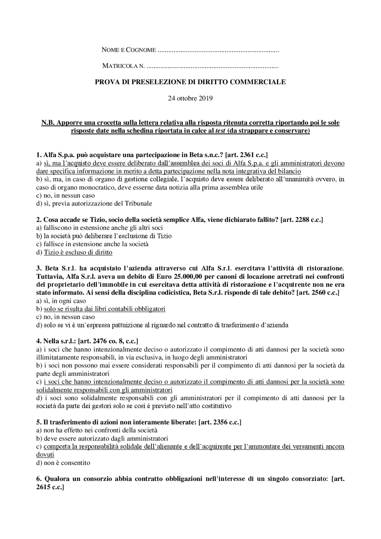 NOME E COGNOME Docsity