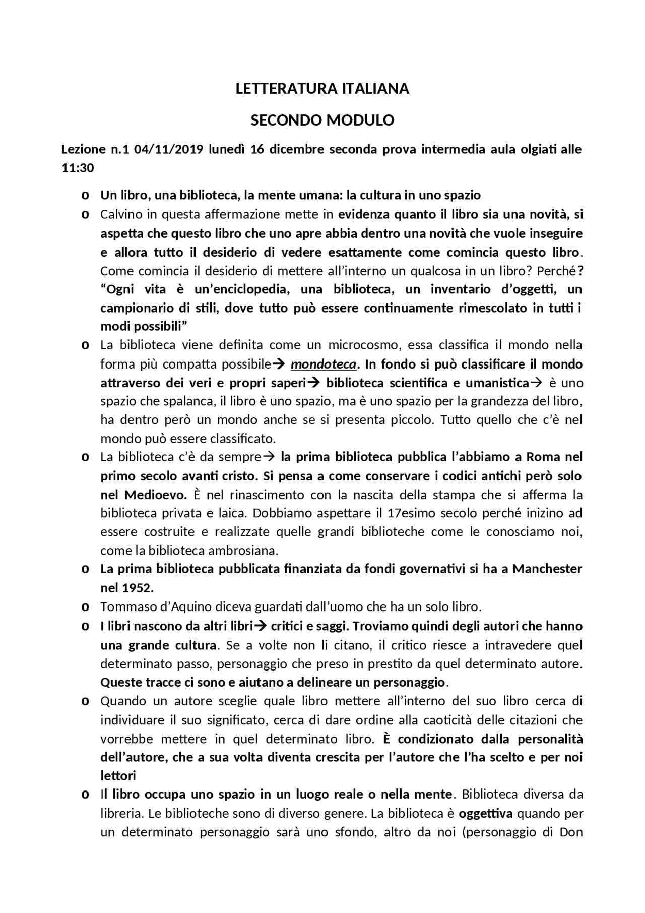 Letteratura italiana Docsity