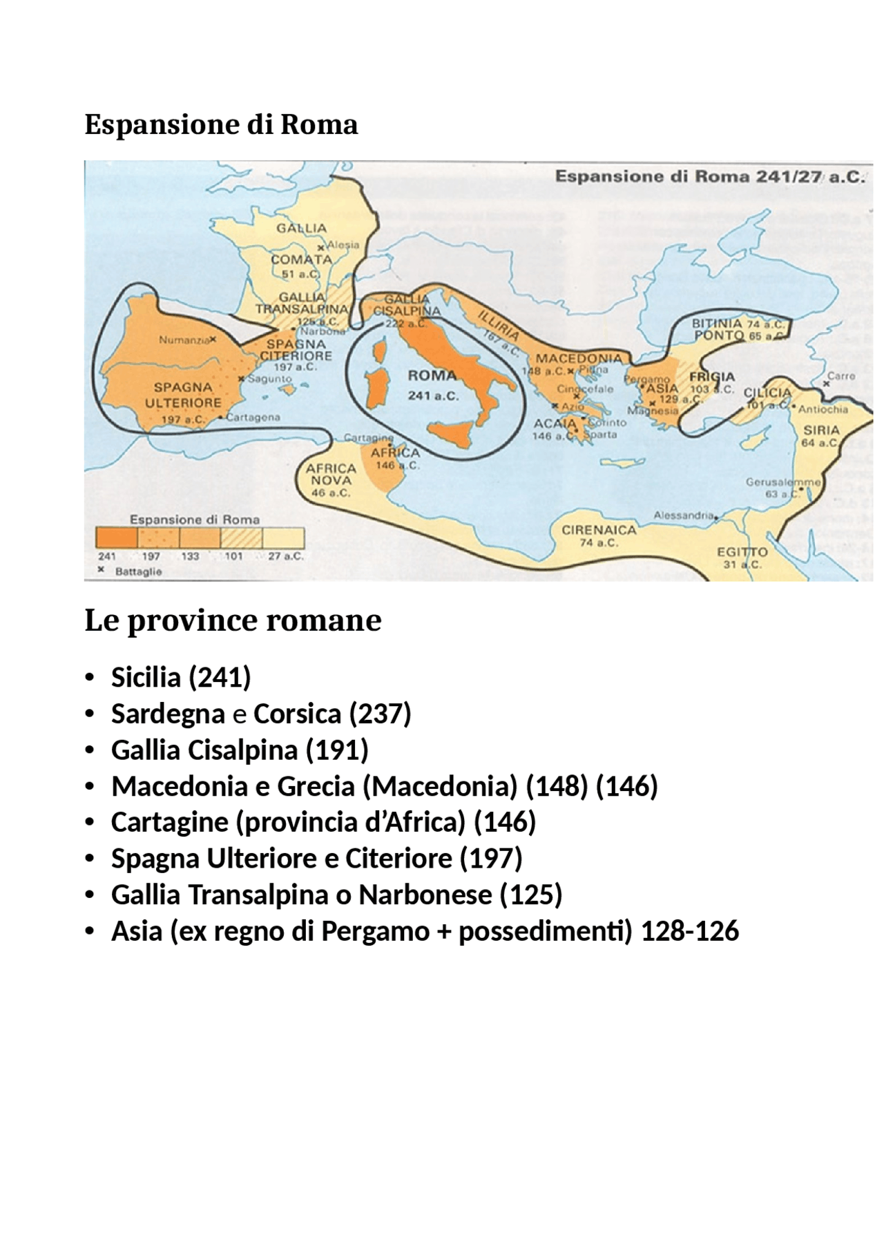 Espansione di Roma, storia - Docsity