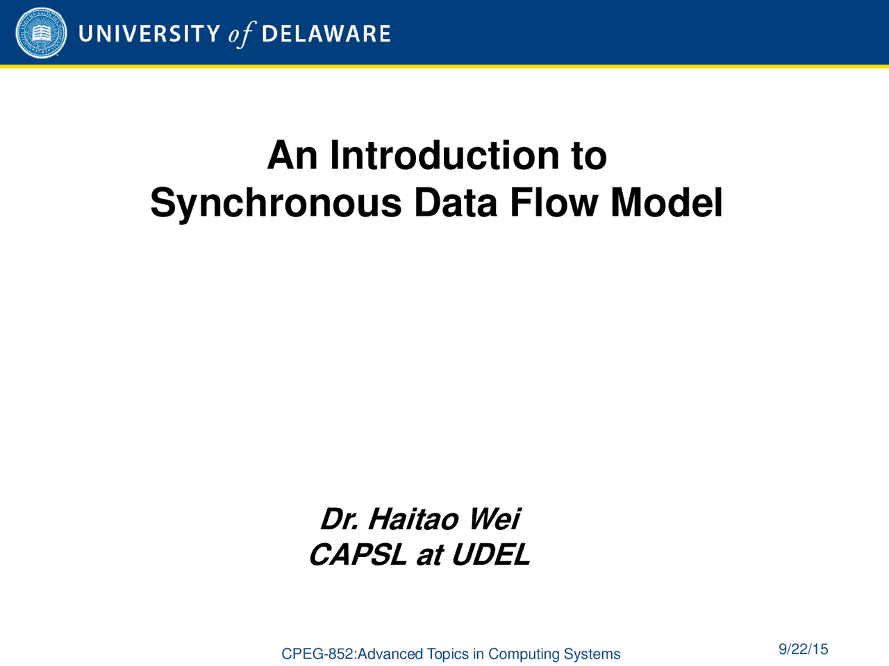 An Introduction to Synchronous Data Flow Model - Docsity