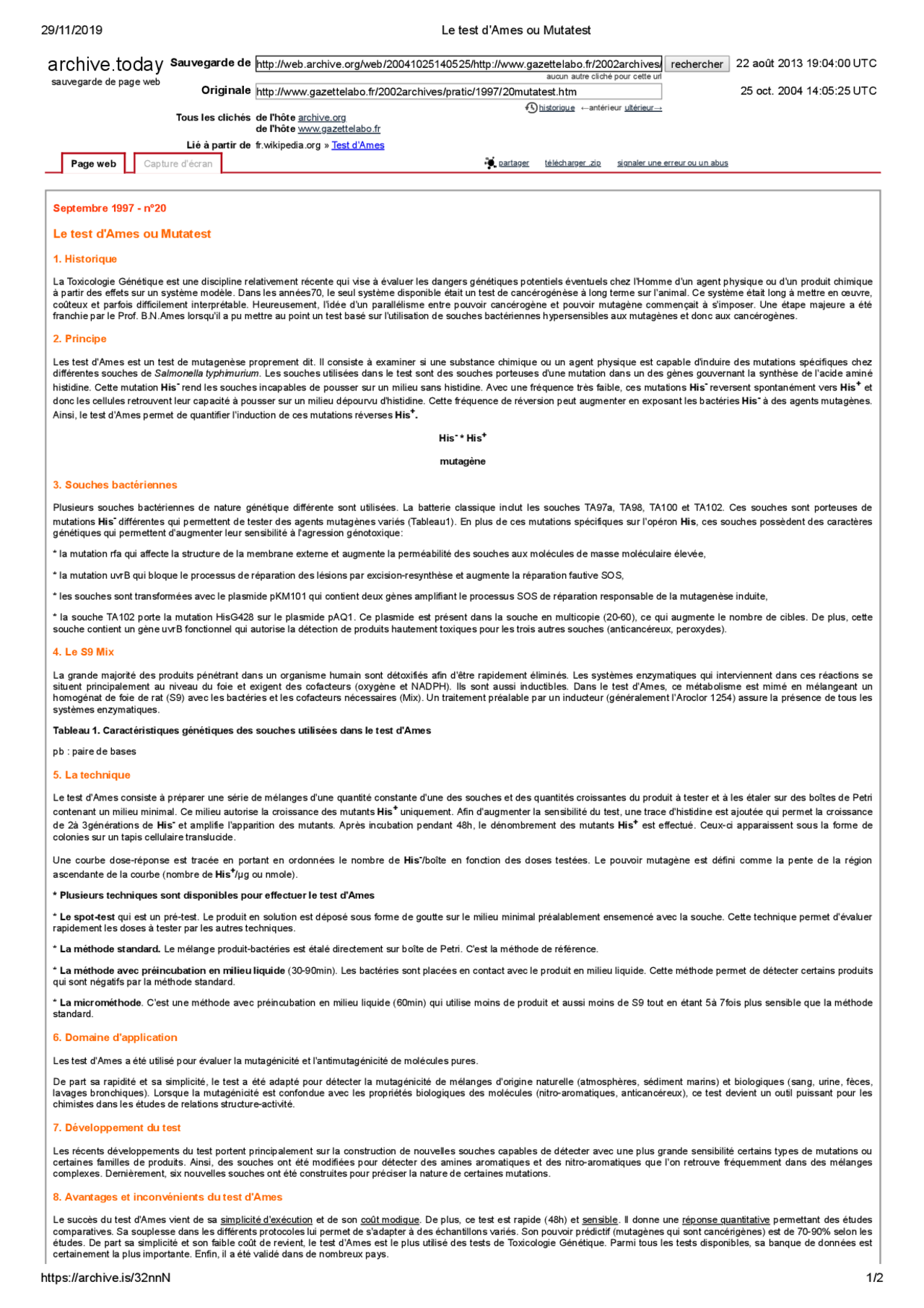 Test d'ames en microbiologie Study notes Microbiology Docsity