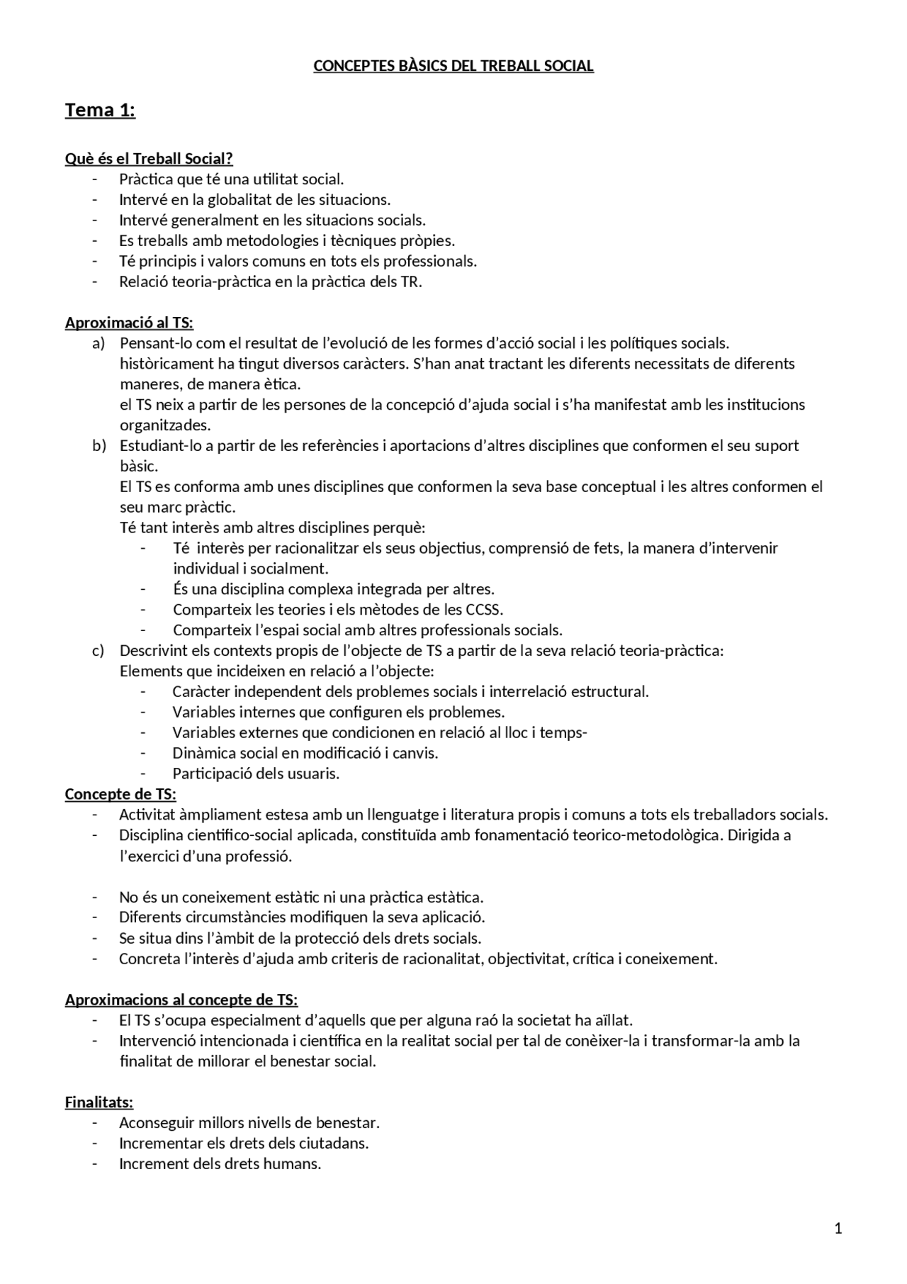 APUNTES CONCEPTOS DEL TRABAJO SOCIAL - Docsity