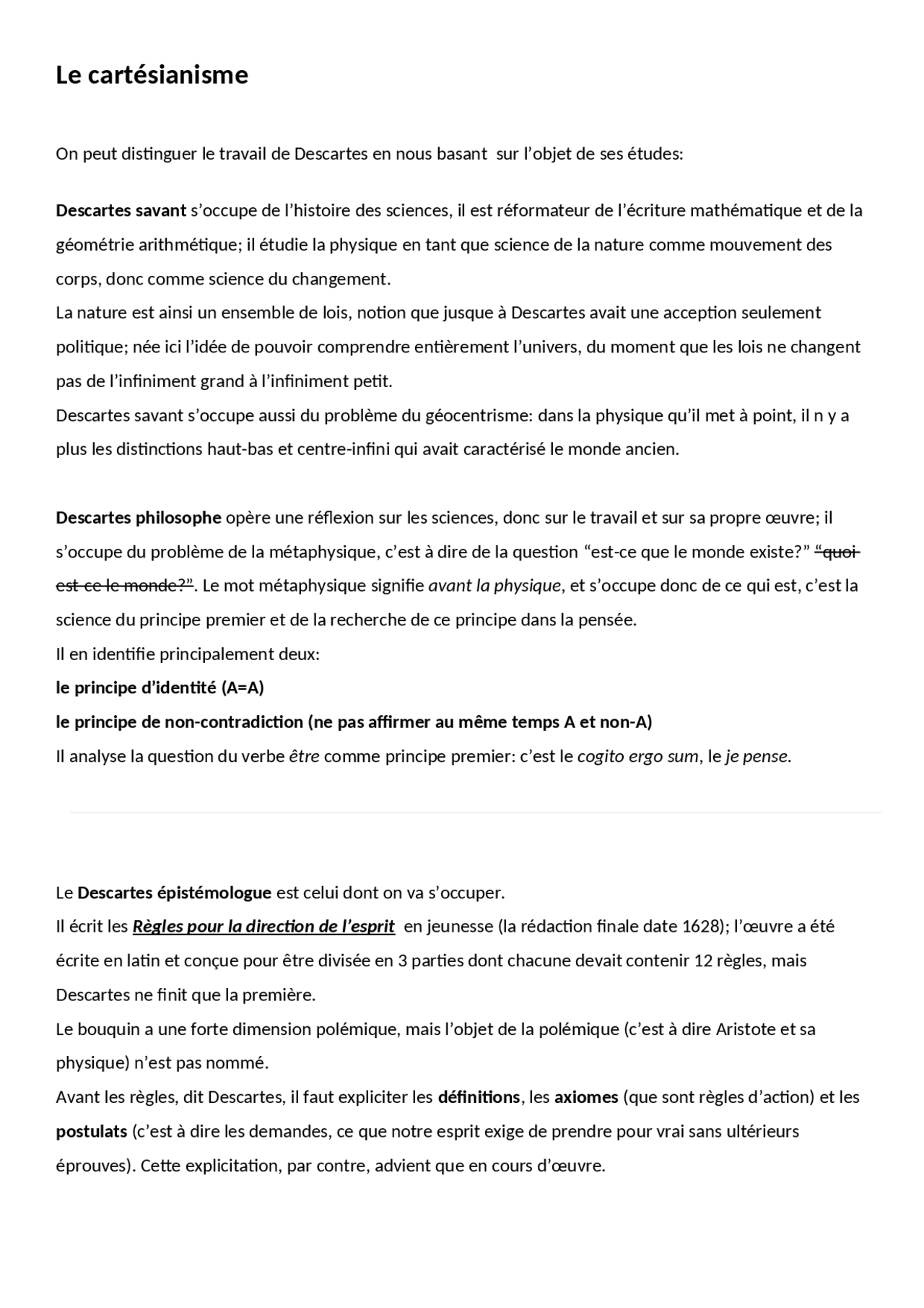 Descartes Regles Pour La Direction De L Esprit Docsity