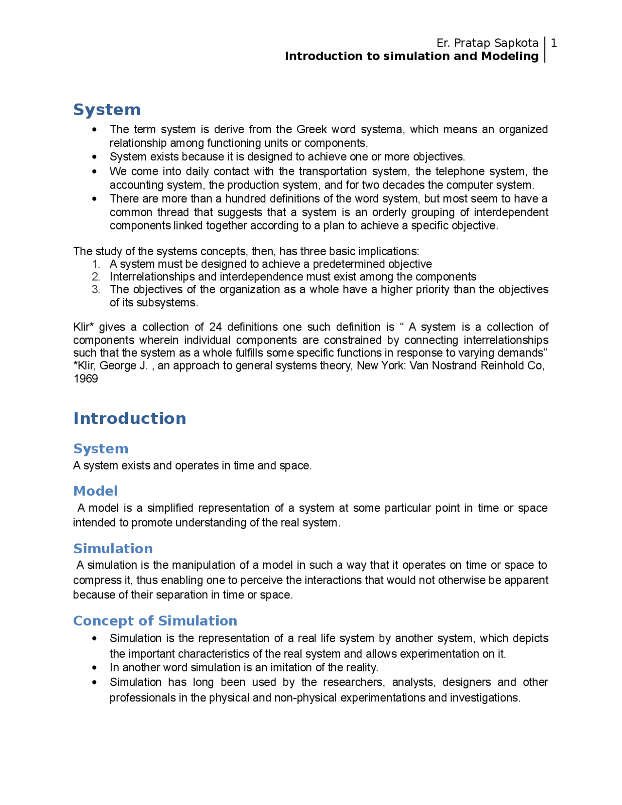 7th Sem Notes SIMU NOTES FOR BE seventh semester student - Docsity