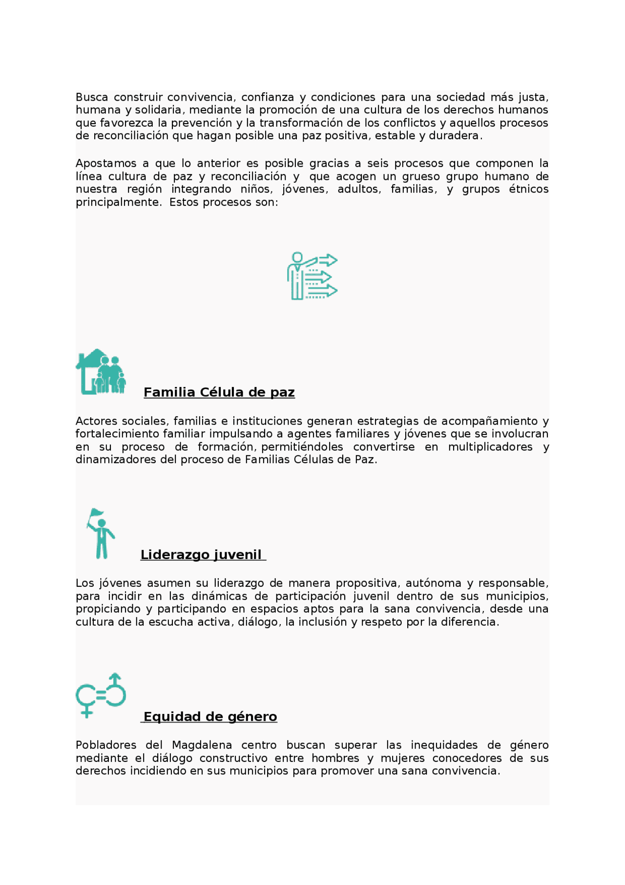 Cultura de paz y reconciliación para la familia y la juventud | Apuntes ...