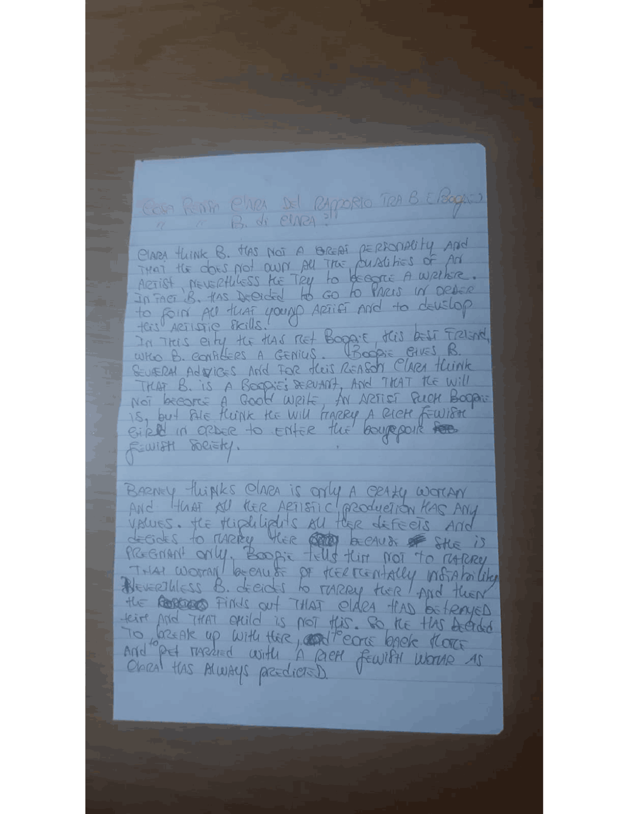 Tema su la versione di Barney | Study notes of English Language | Docsity