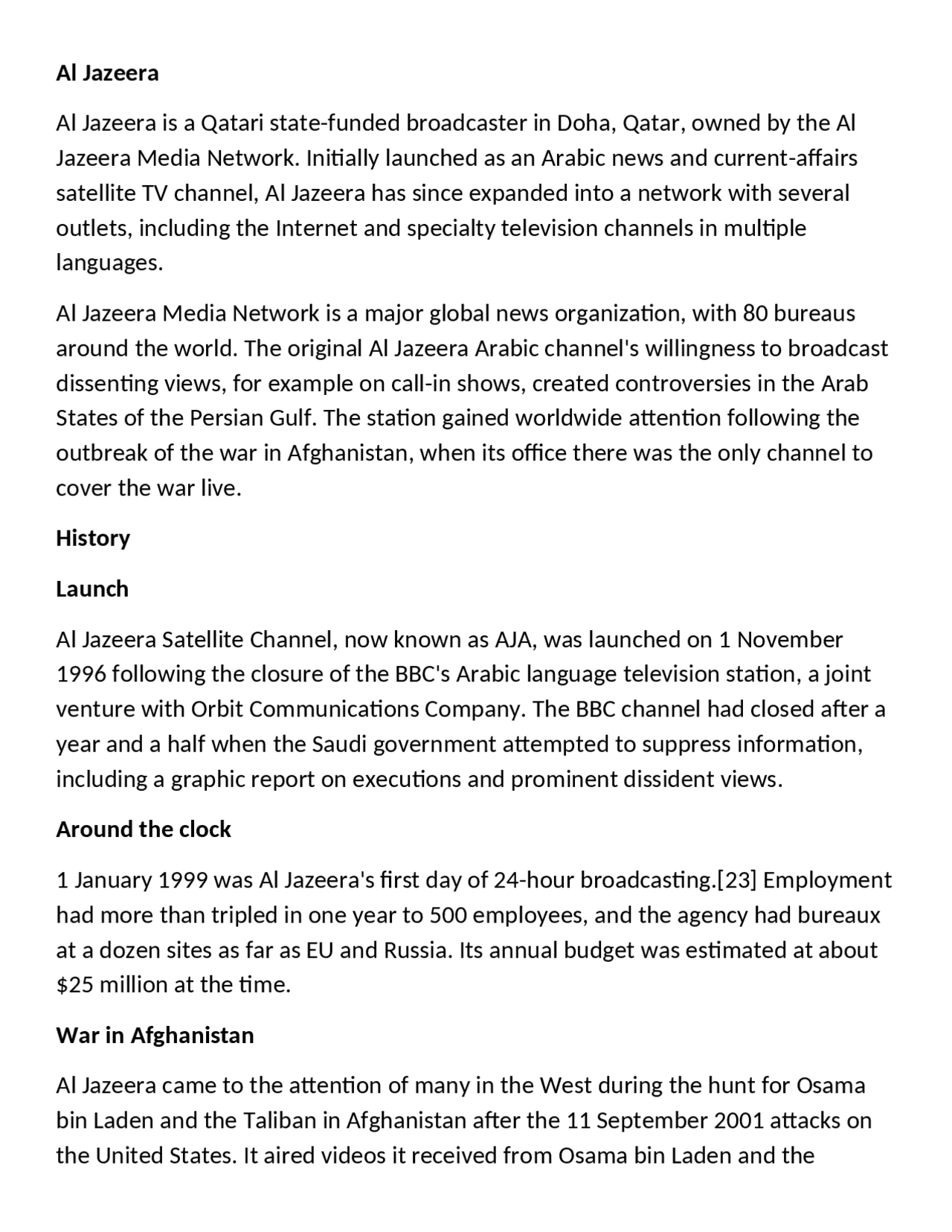 Al jazeera urdu in pakistan and india Docsity