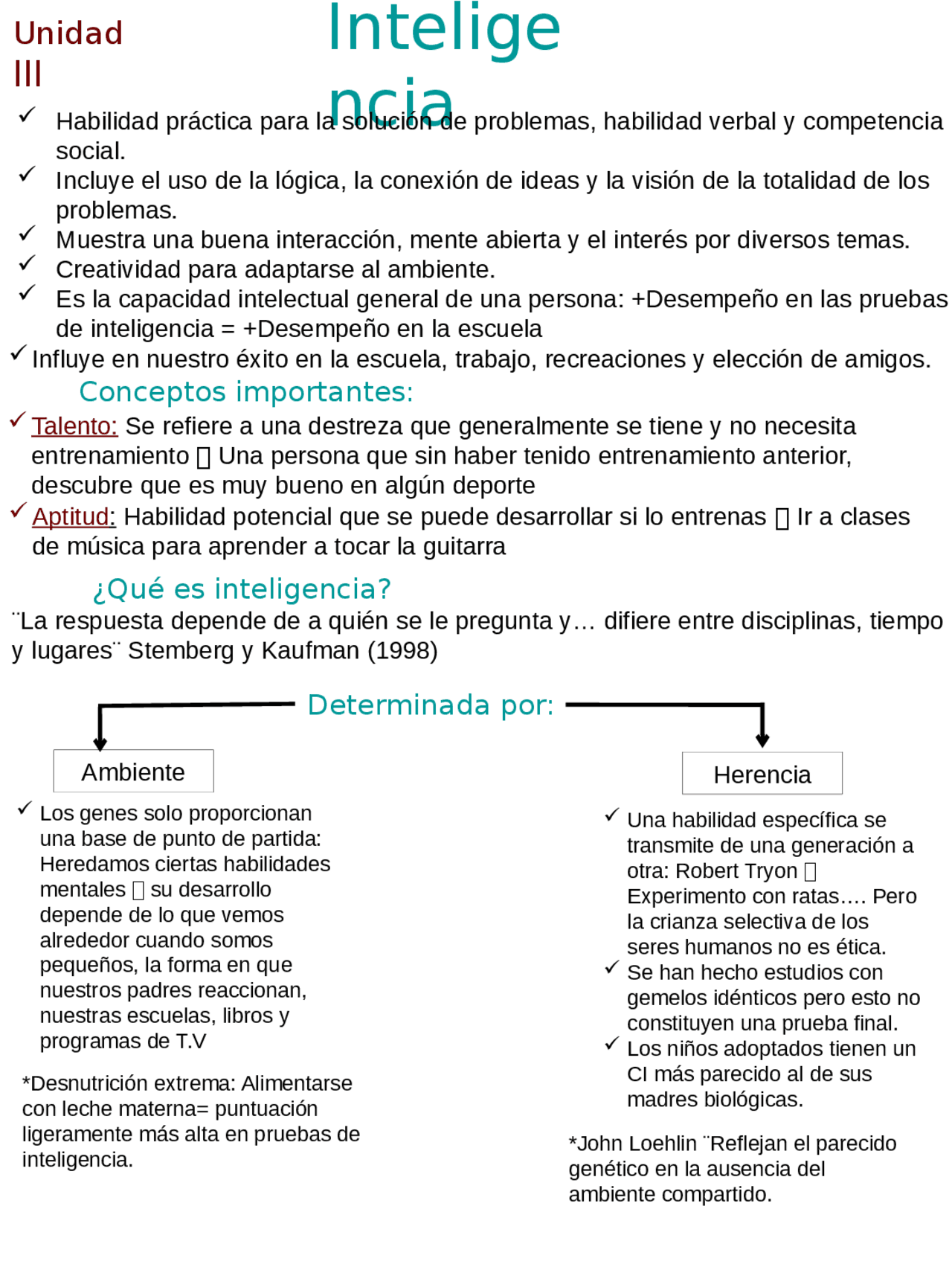 Unidad III. CONCEPTOS BASICOS DE INTELIGENCIA | Esquemas y mapas ...
