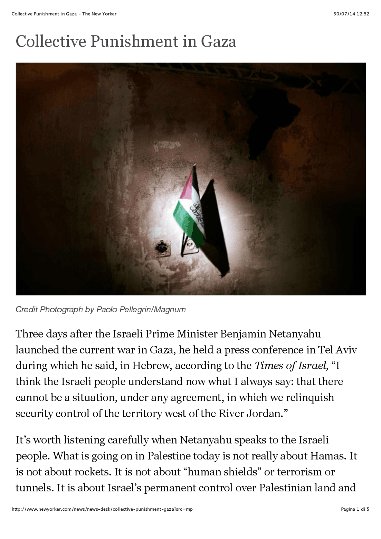 Collective Punishment in Gaza - The New Yorker.pdf - Docsity