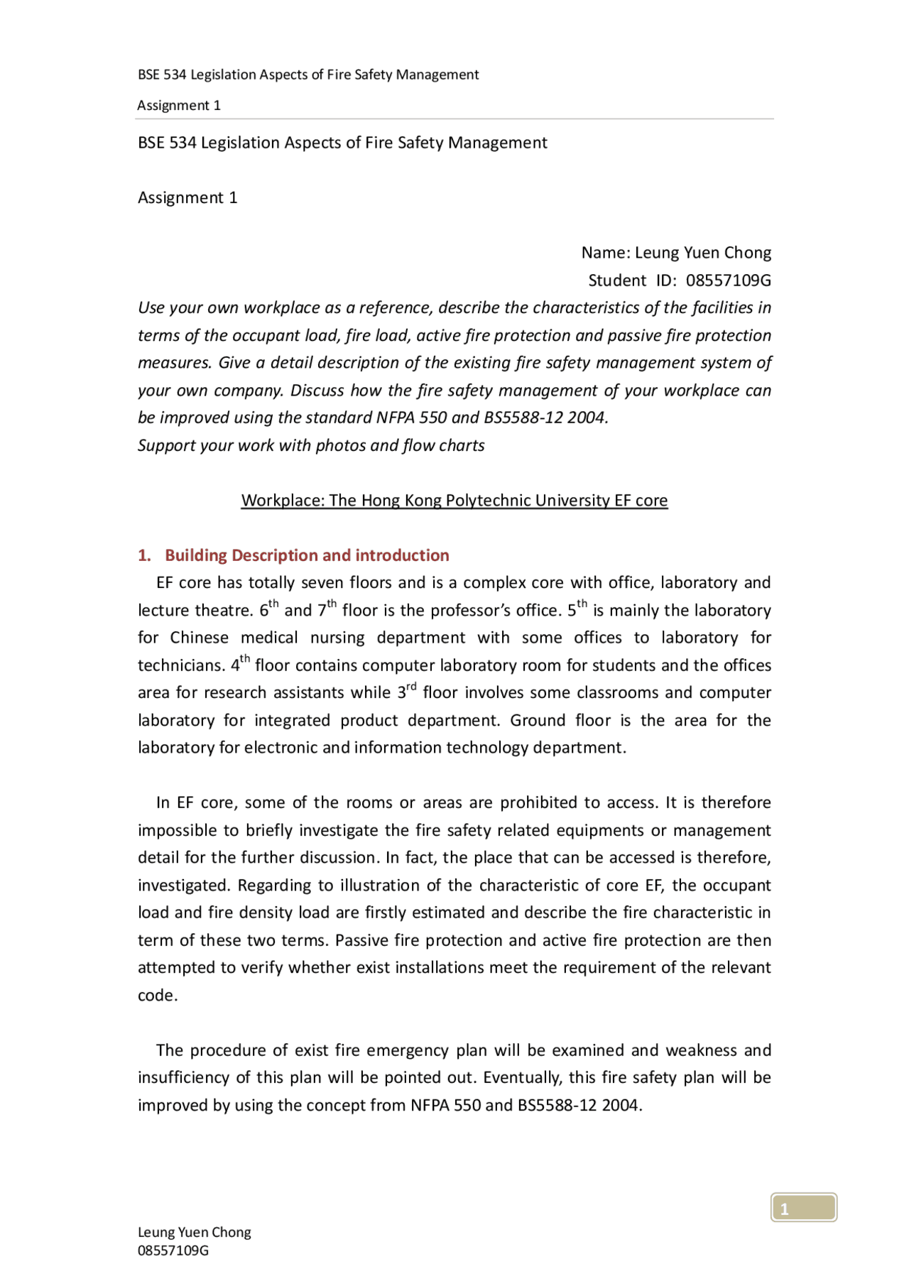 Fire safety management Building Service Essays (high school
