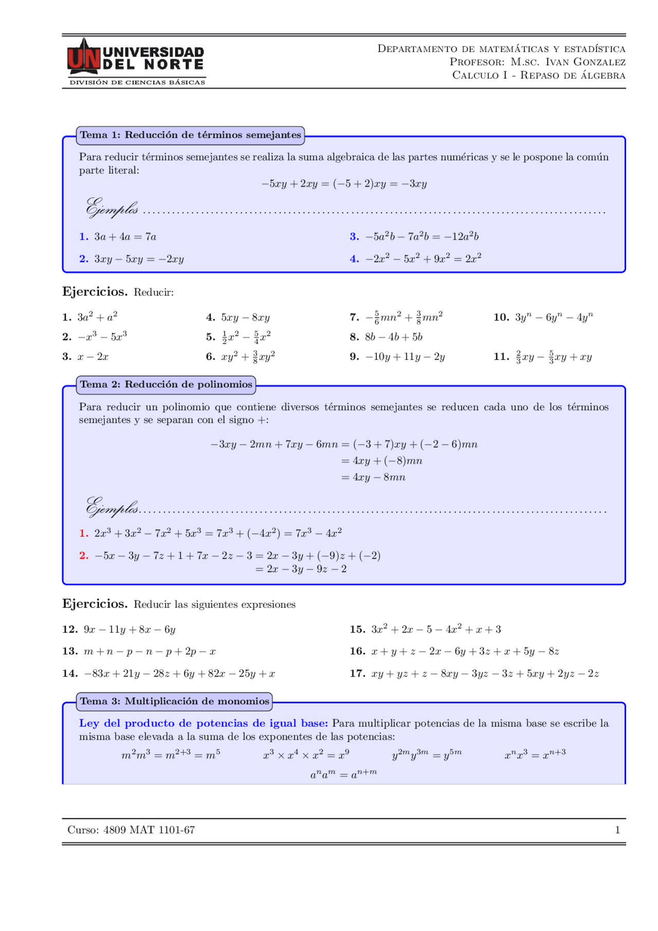 Algebra Y Muy Buenos Ejerc Docsity