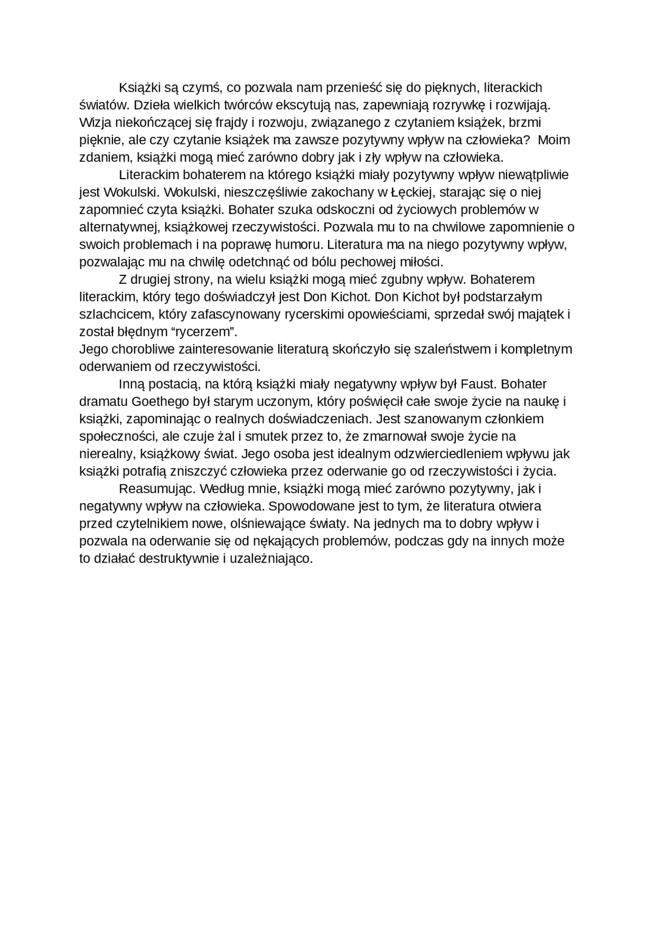Jaki Wplyw Na Czlowieka Maja Ksiazki Lalka