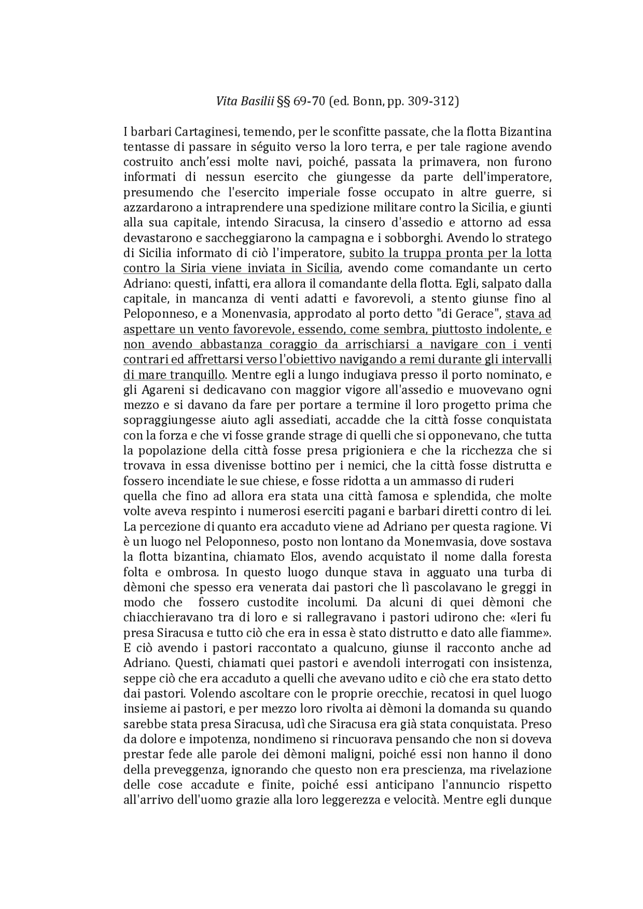 Fonte Cronografica Vita Basilii Docsity