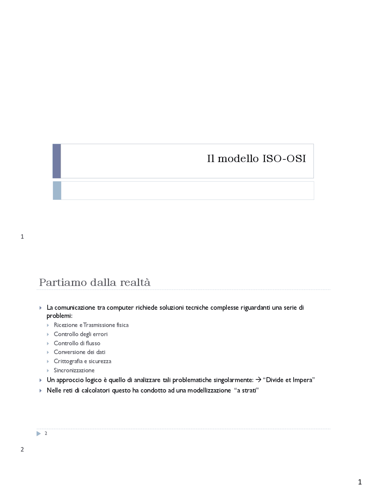 Modello ISO-OSI (modello a strati) Sistemi e Reti Ististuto tecnico ...