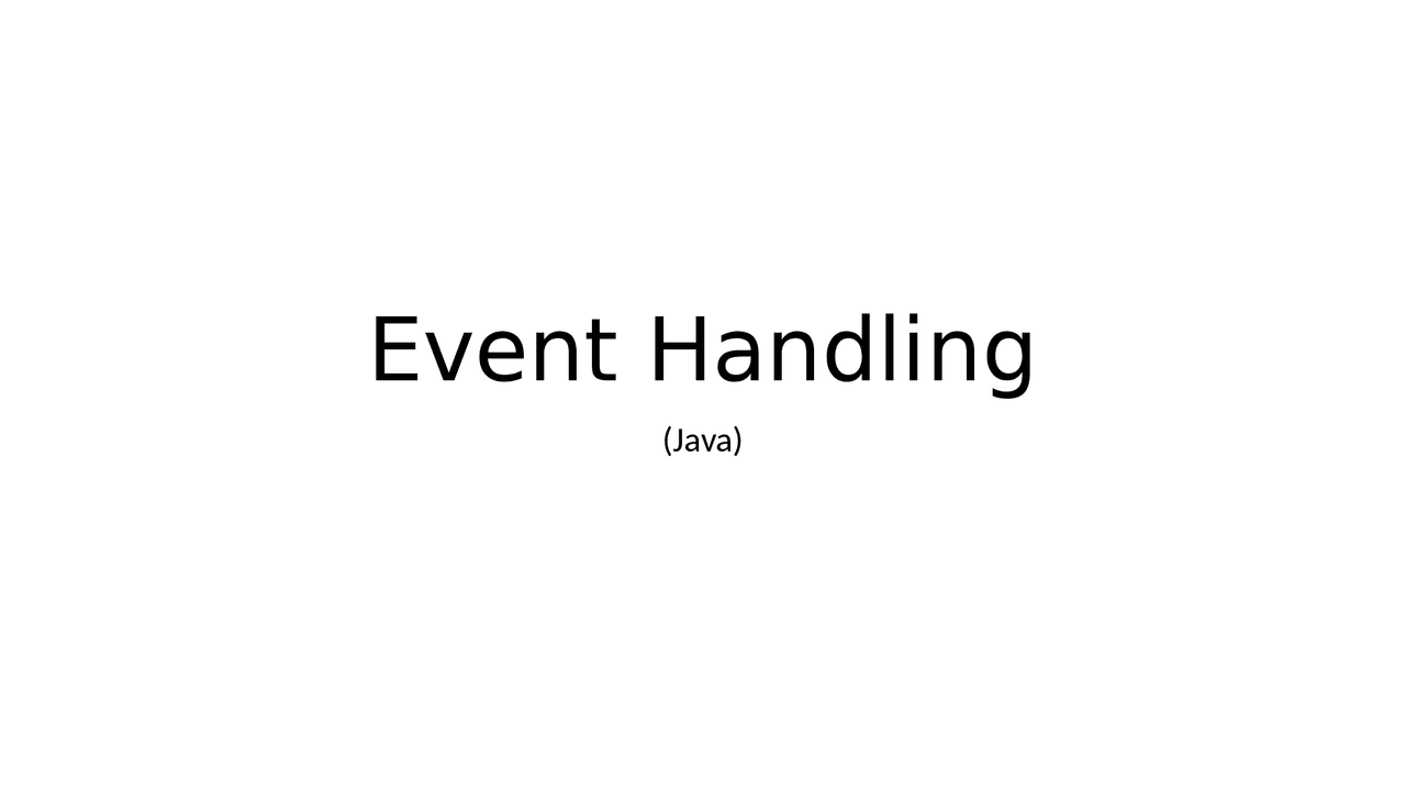 Java event handling for gui components - Docsity