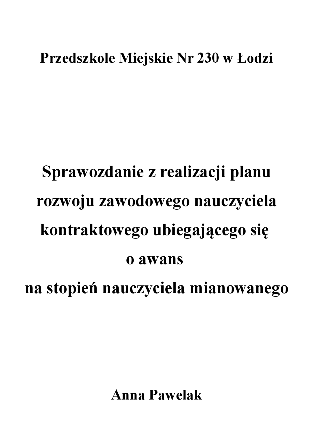 Staż na nauczyciela kontraktowego - Docsity