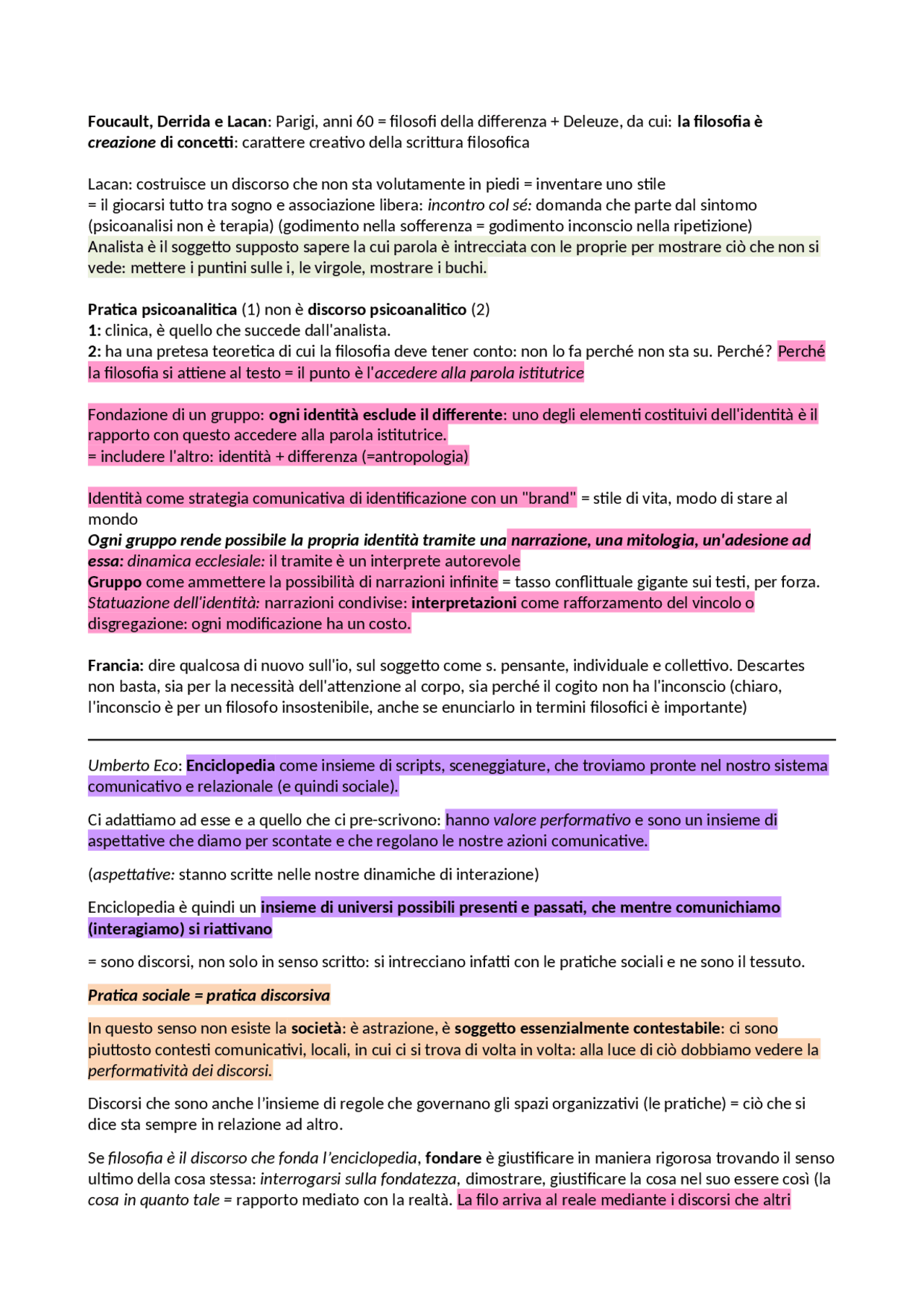 La différance Derrida e appunti Leghissa - Docsity
