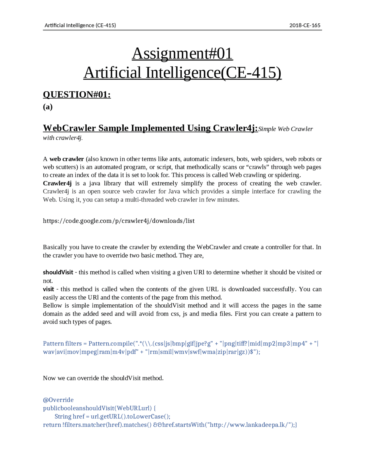 Assignment Problem Ai Ai ----------------assignment | Exercises Artificial Intelligence | Docsity