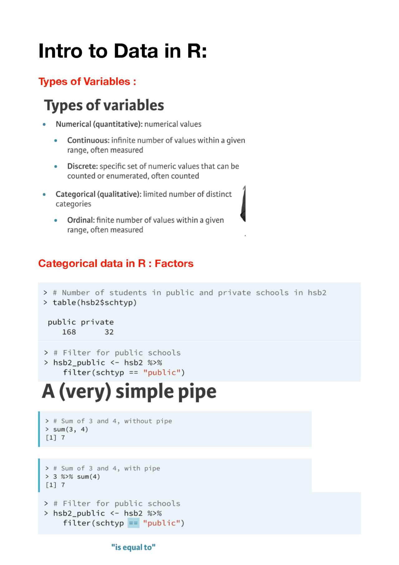 Intro to data in r language - Docsity