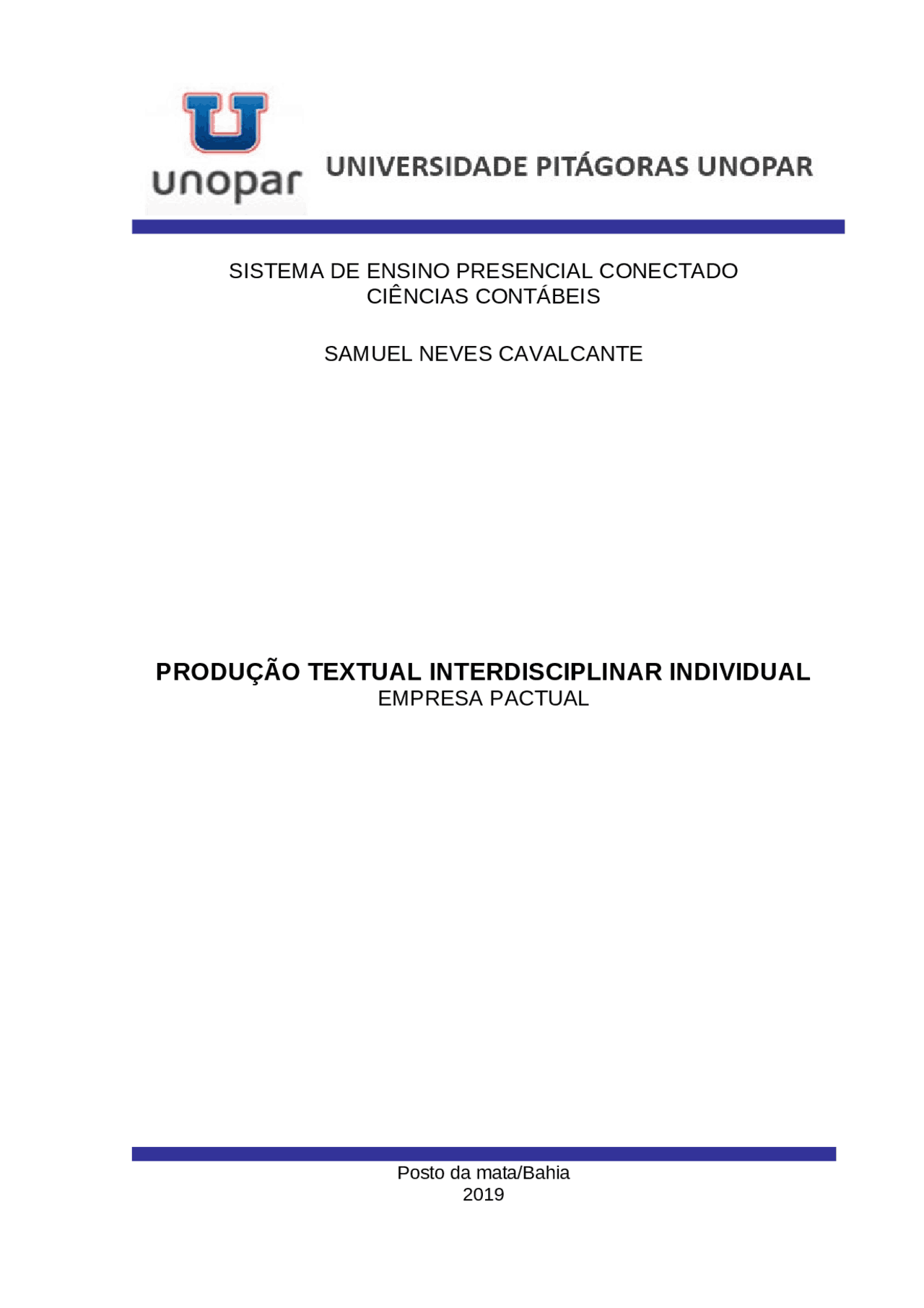 Tcc Do Curso De Ciências Contábeis Da Unopar Docsity