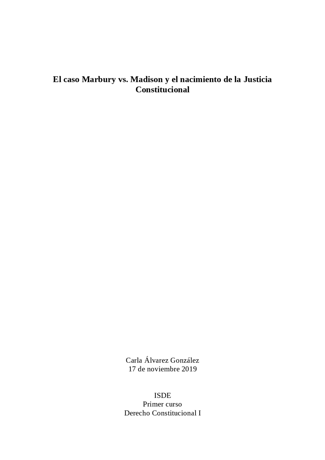 El caso Marbury vs. Madison y el nacimiento de la Justicia ...