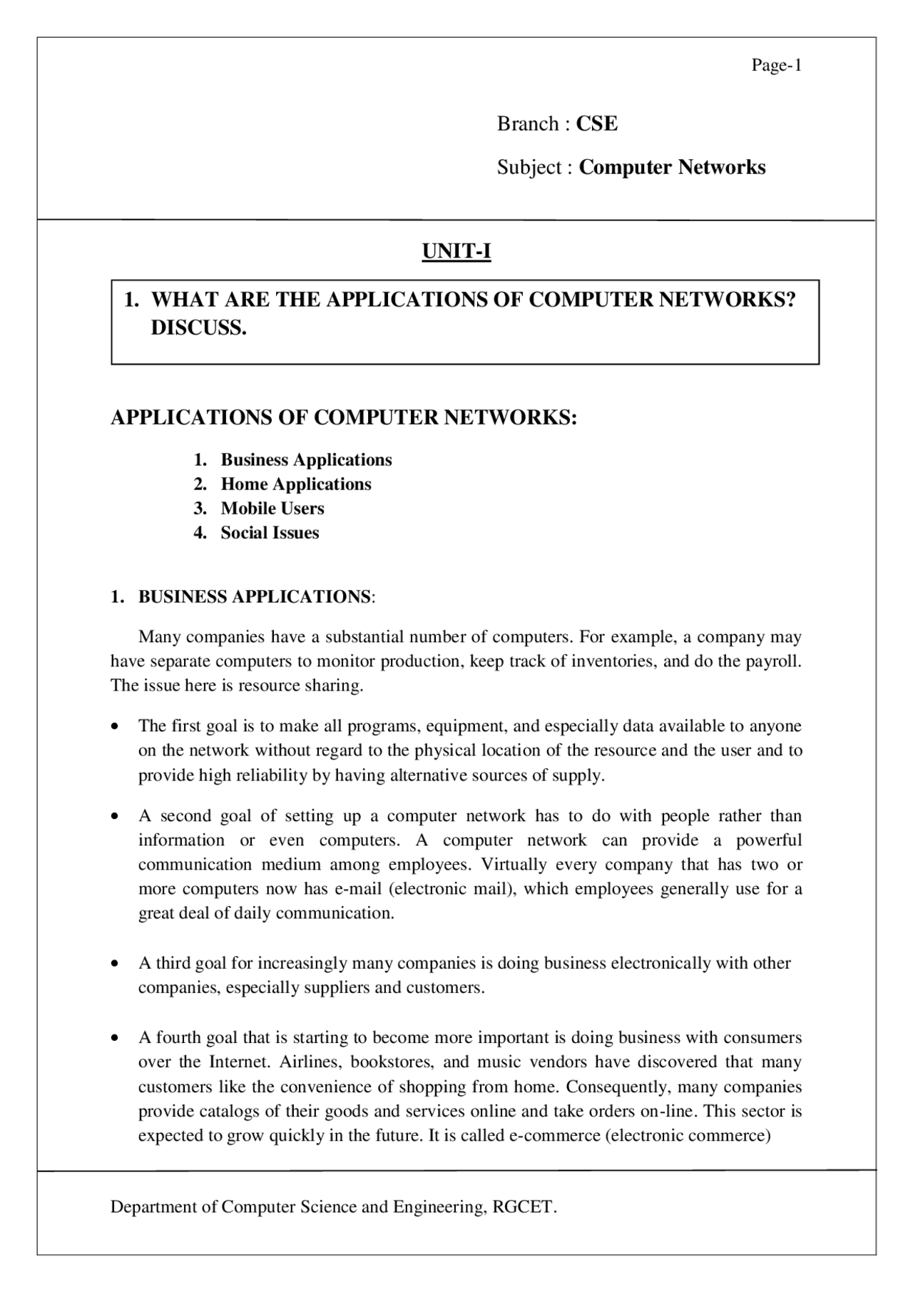 Computer Networks Questions From 1st Unit Docsity Computer Networks Questions From 1st Unit Docsity