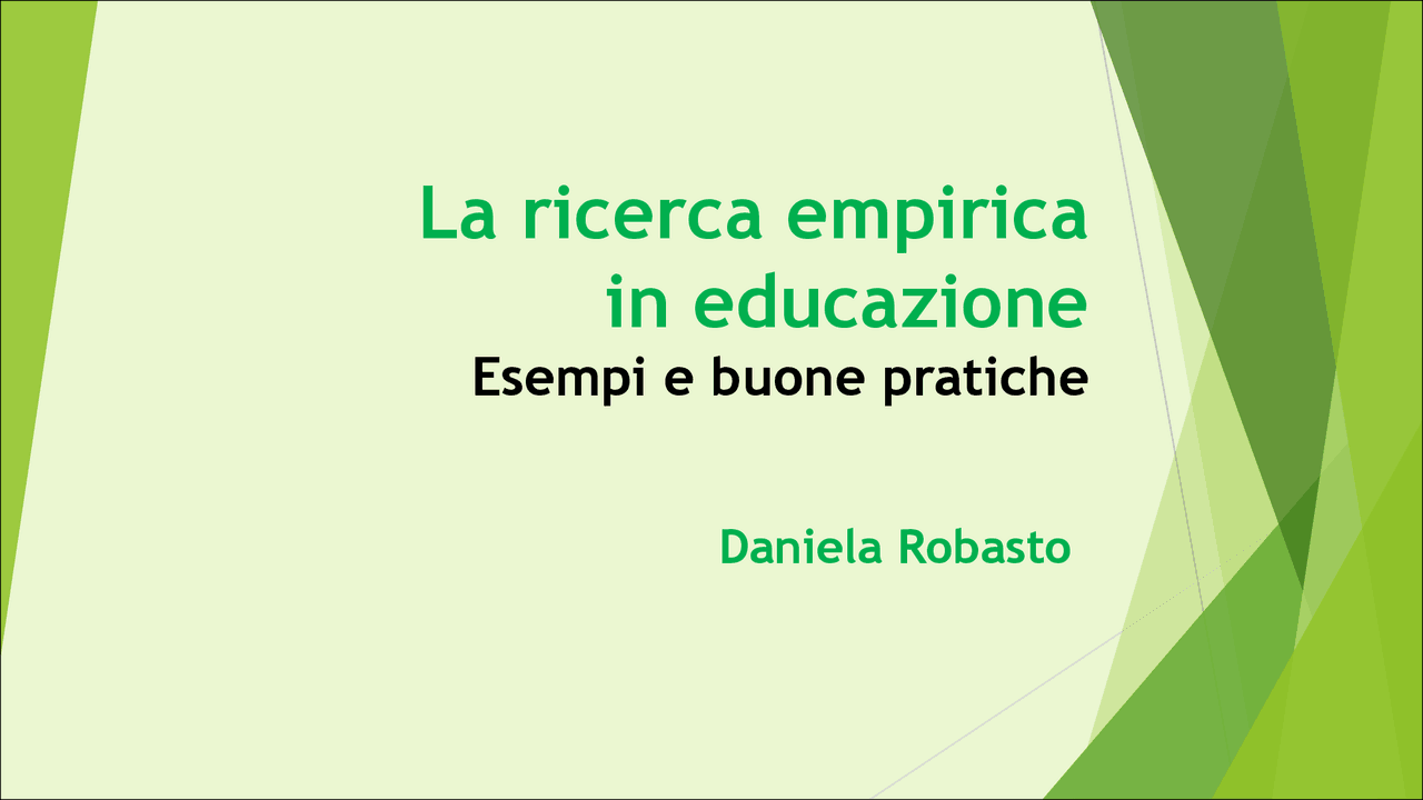 La ricerca empirica in educazione Esempi e buone pratiche | Slide di