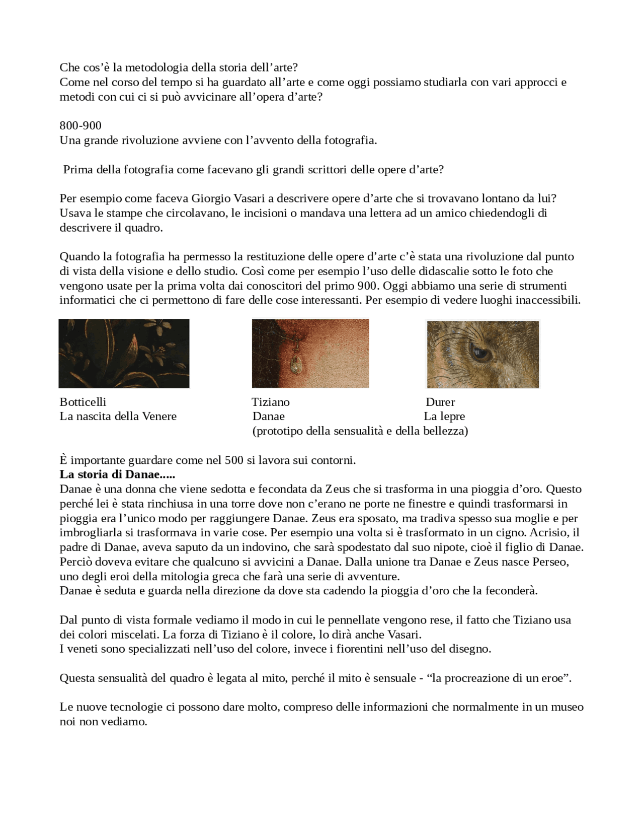 Metodologia della critica delle arti Maffei | Sbobinature di ...