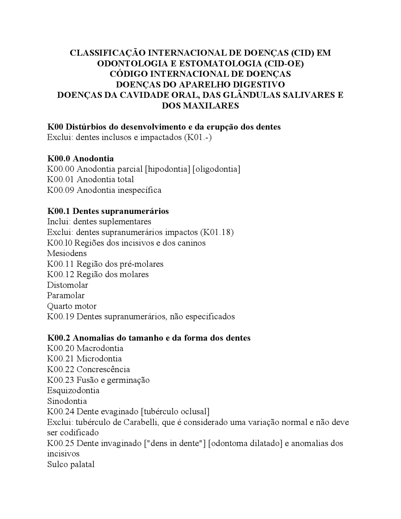Cid Classification CLASSIFICAÇÃO INTERNACIONAL DE DOENÇAS (CID) - Docsity